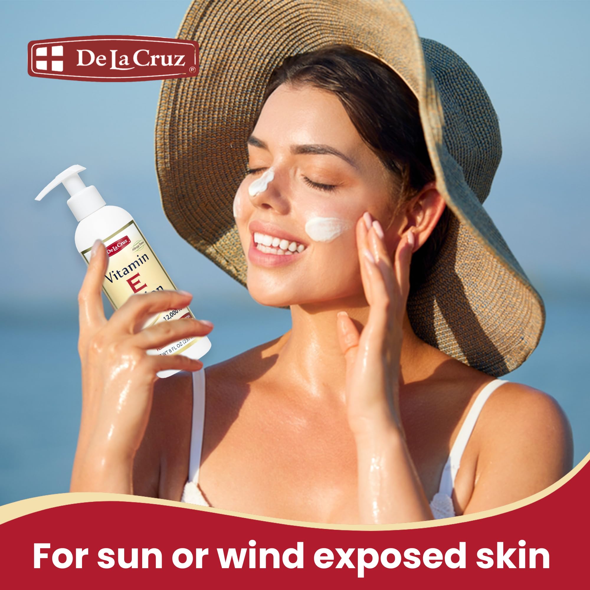 De la Cruz Vitamin E Lotion for Dry Skin 12 000 Iu With Avocado Oil Almond Oil - Thumbnail 3