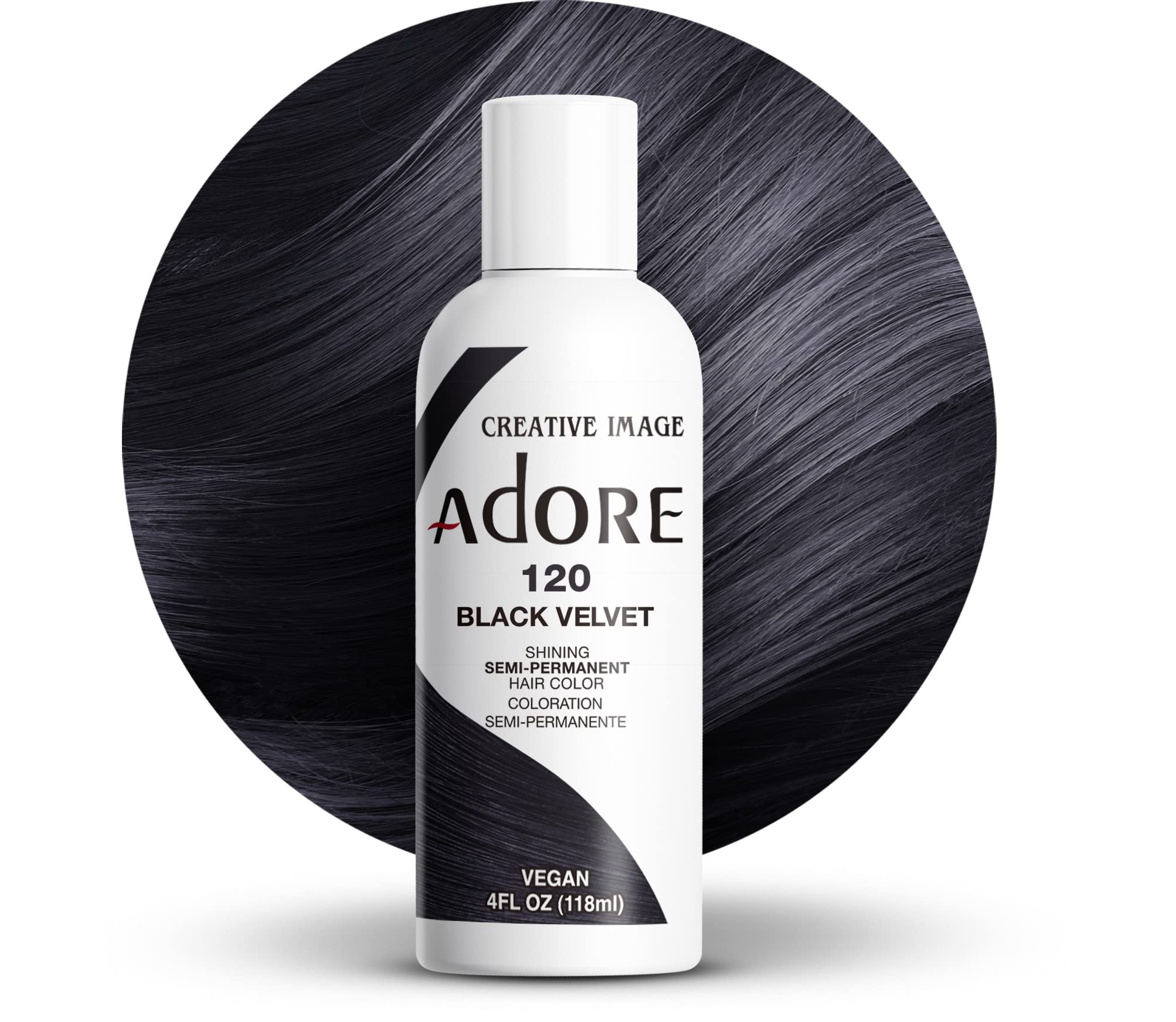 Adore Semi Permanent Hair Color | Vegan Cruelty Free Black Hair Dye | No