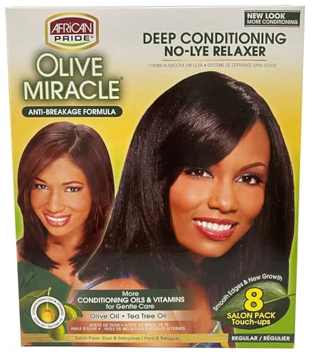 African Pride Olive Miracle Deep Conditioning No Lye Relaxer Super Kit 8 Count - Thumbnail 3
