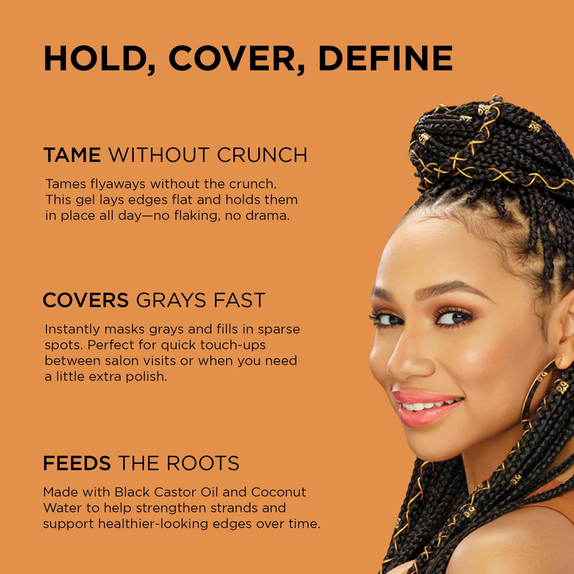 African Pride Black Castor Miracle Hold Cover Edges Hair Gel With Black Castor - Thumbnail 2