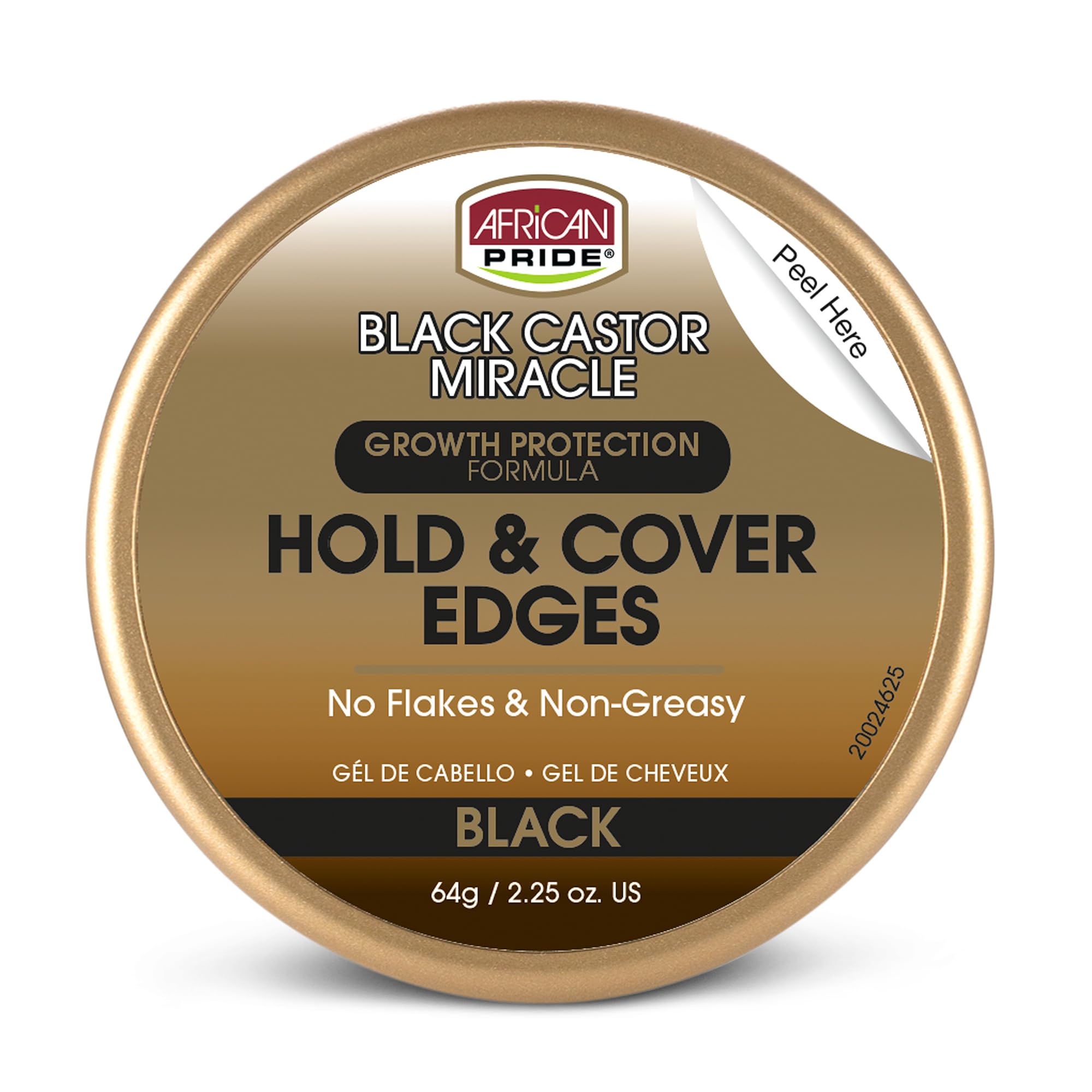 African Pride Black Castor Miracle Hold Cover Edges Hair Gel With Black Castor