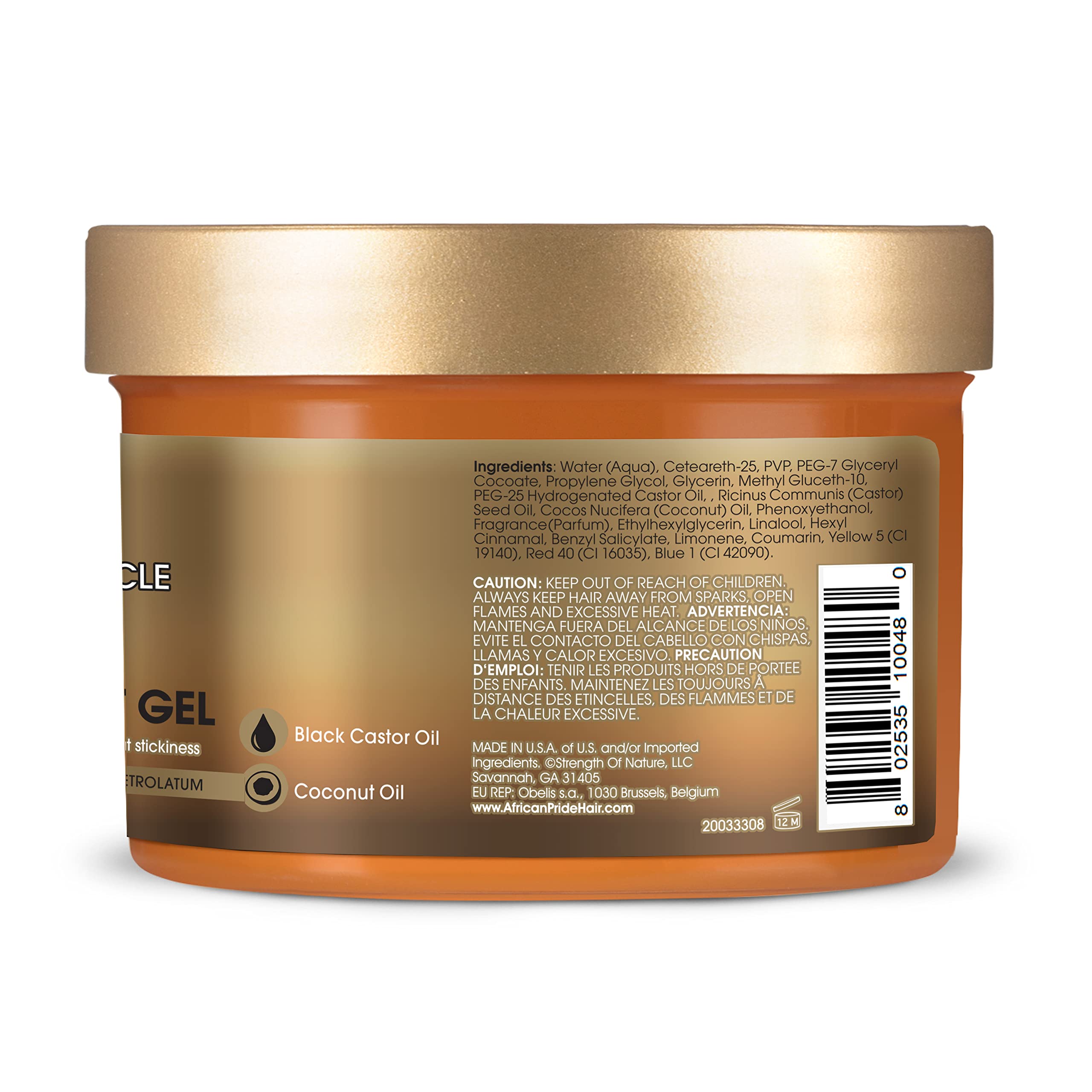 African Pride Black Castor Miracle Extra Hold Braid Loc Twist Gel Extreme Hold