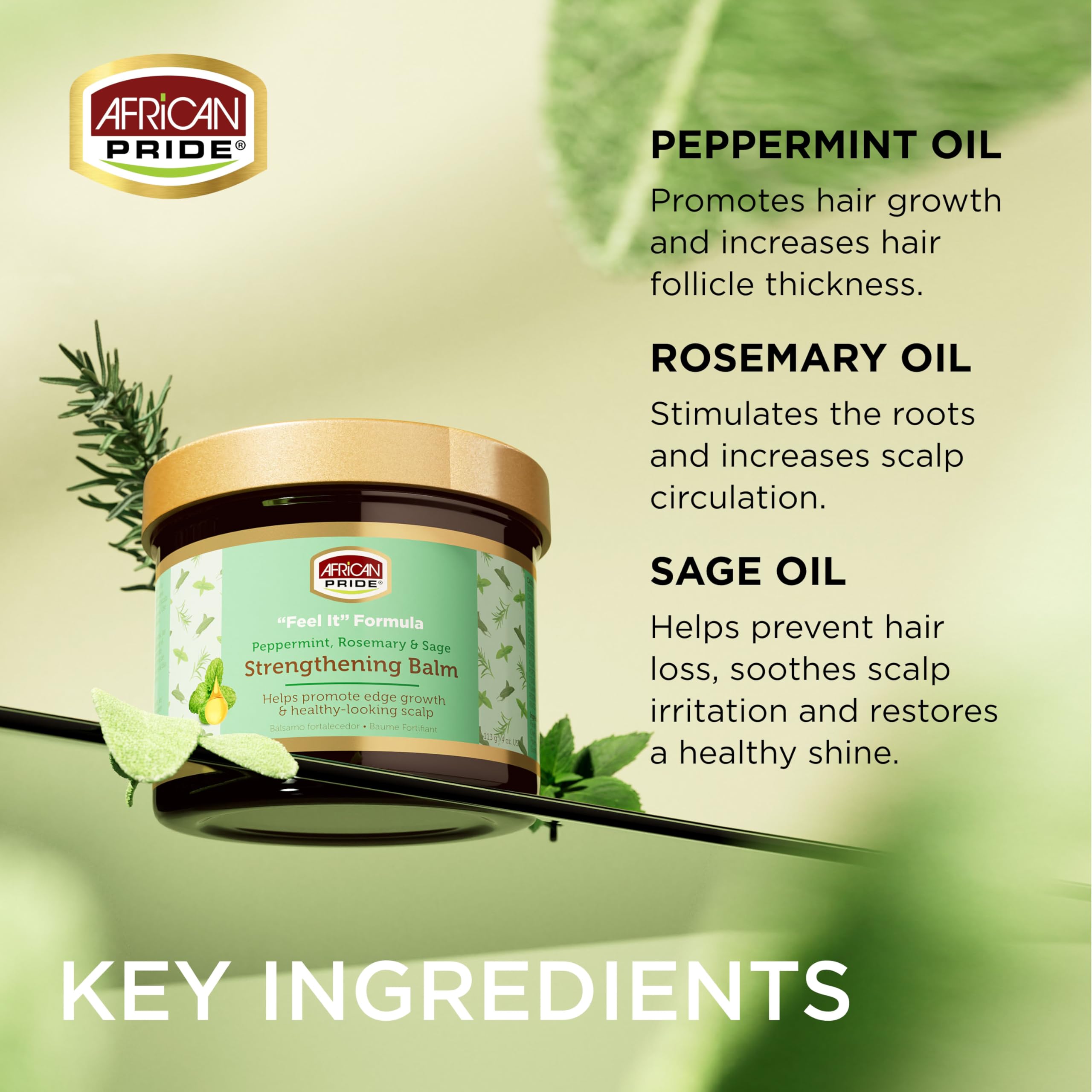 African Pride Feel It Formula Hair Strengthening Balm 4 oz - Thumbnail 3