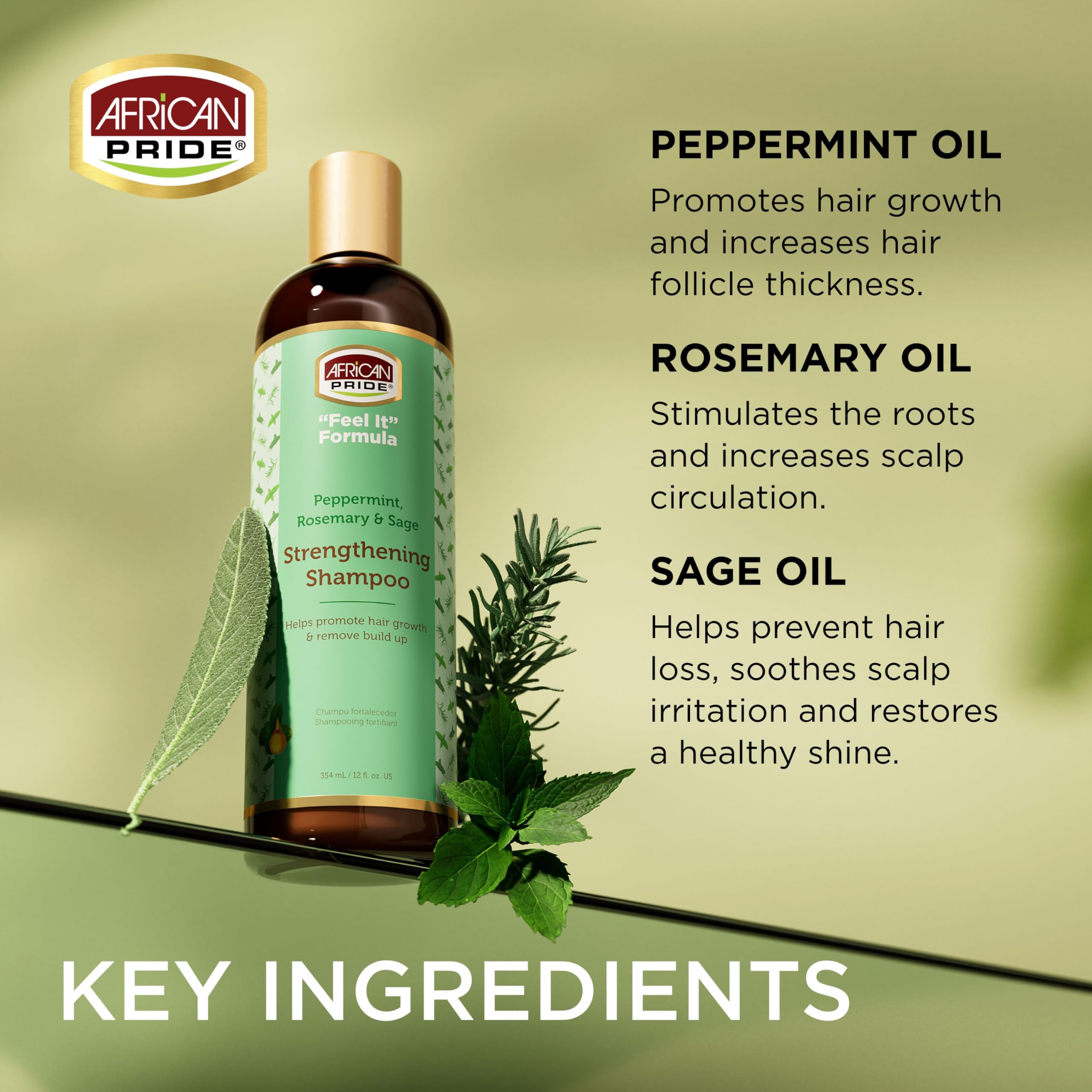 African Pride Feel It Formula Strengthening Shampoo 12 Fl Oz - Thumbnail 2