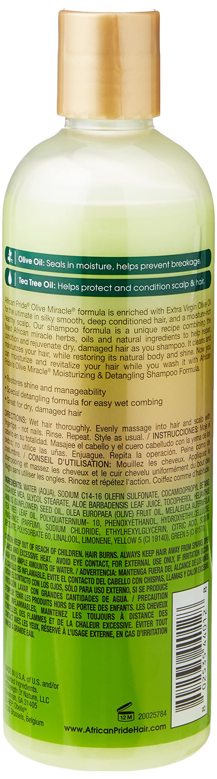 African Pride Olive Miracle 2 In 1 Shampoo and Conditioner 12 oz