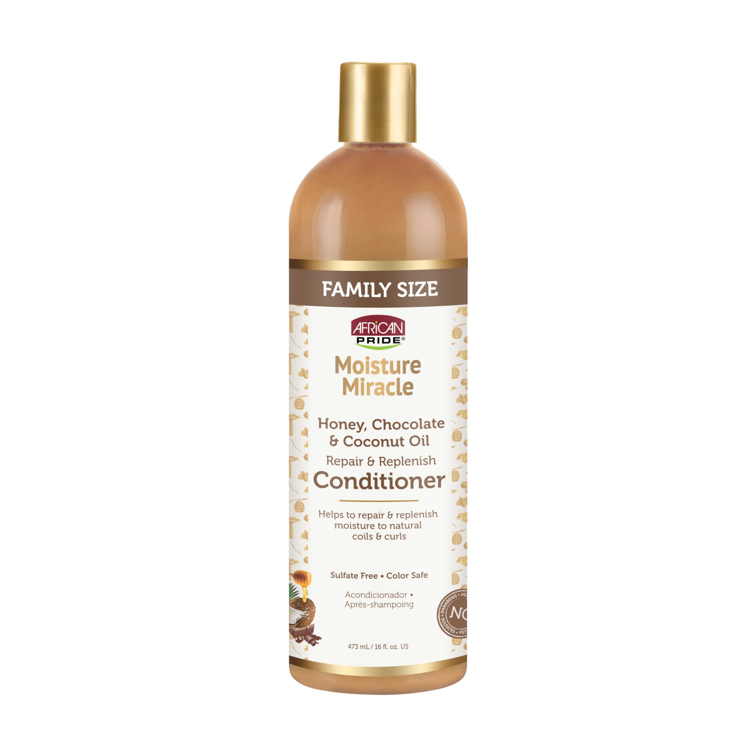 African Pride Moisture Miracle for Natural Coils Curls Nourishes Shines Sulfate