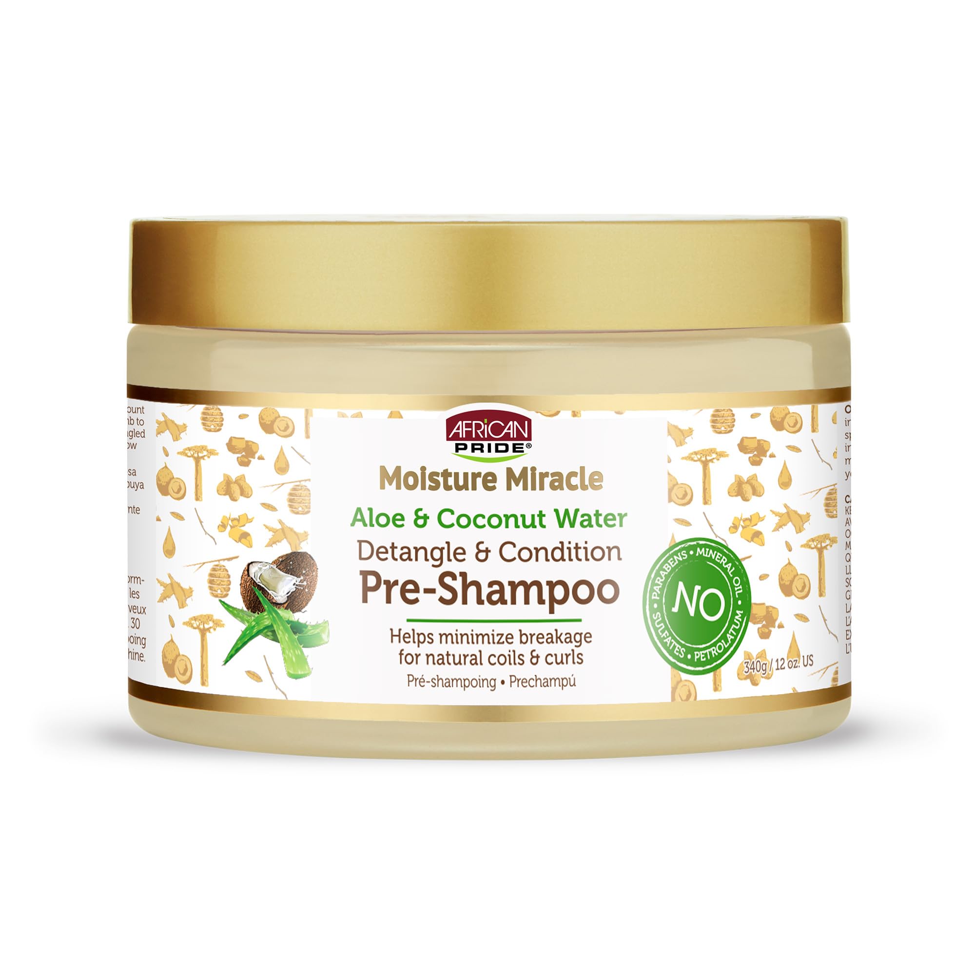 African Pride Moisture Miracle Pre Shampoo Hair Detangler With Aloe Coconut - Thumbnail 2