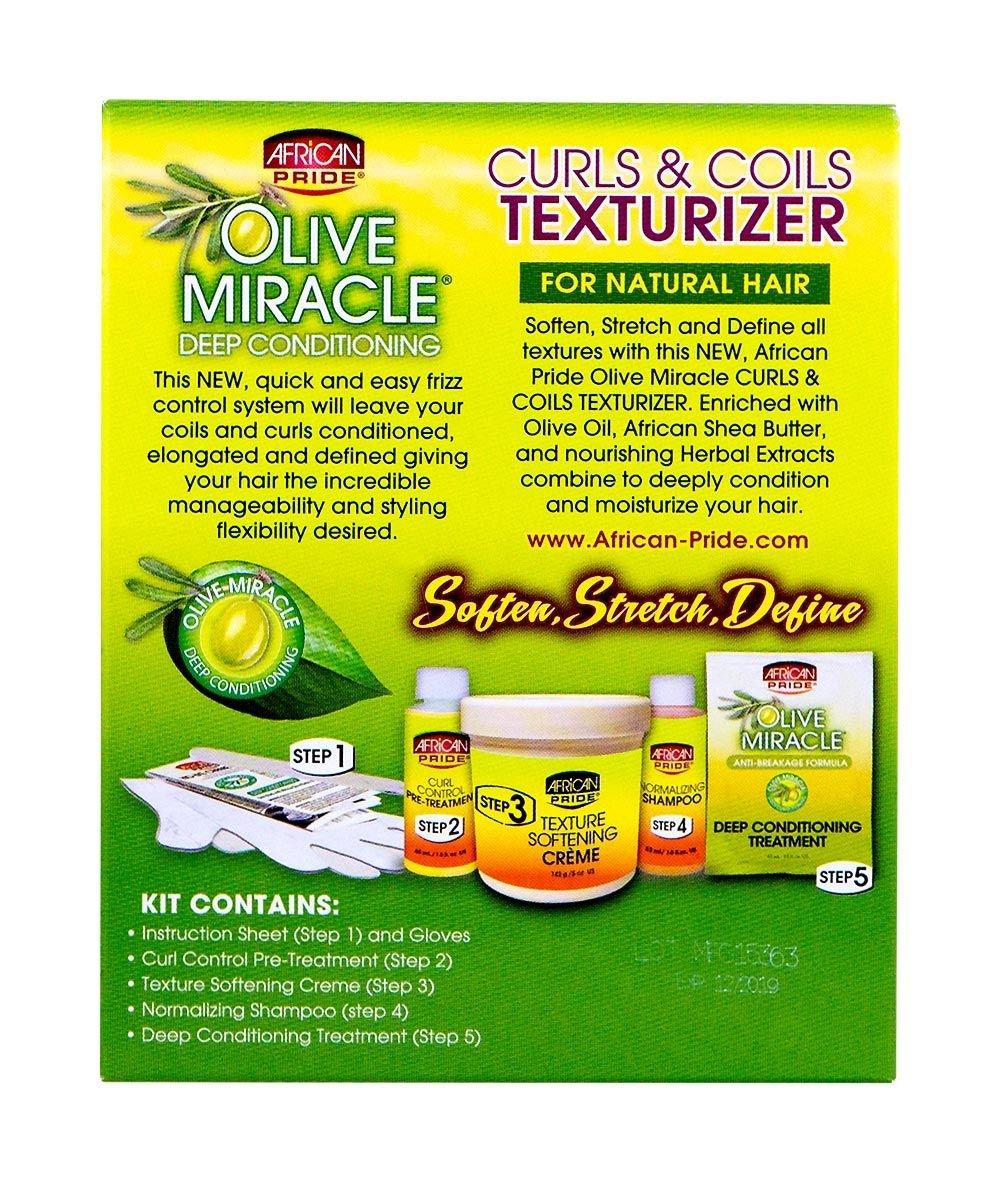 African Pride Olive Miracle Curls Coils Texturizer Contains Aloe Vera Castor - Thumbnail 2