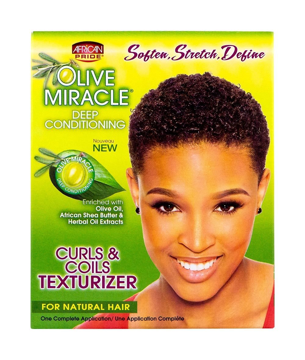 African Pride Olive Miracle Curls Coils Texturizer Contains Aloe Vera Castor