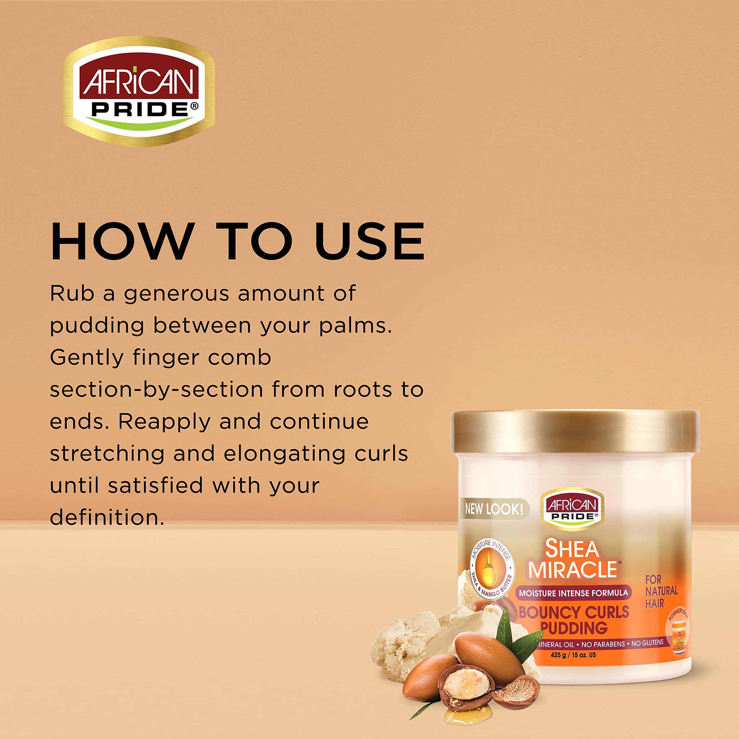 African Pride Shea Miracle Bouncy Curls Pudding Contains Shea African Mango - Thumbnail 2