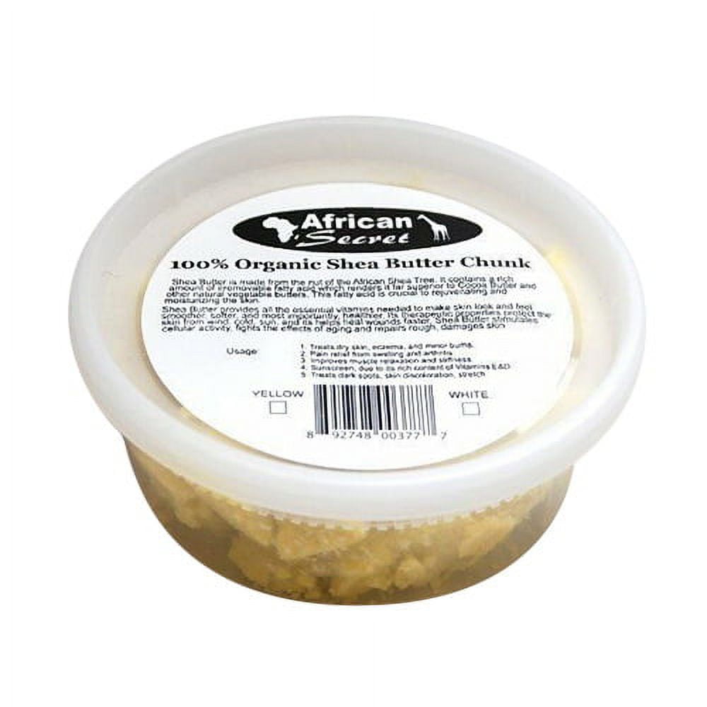 African Secret 100% Organic Shea Body Butter Chunk White 8 oz