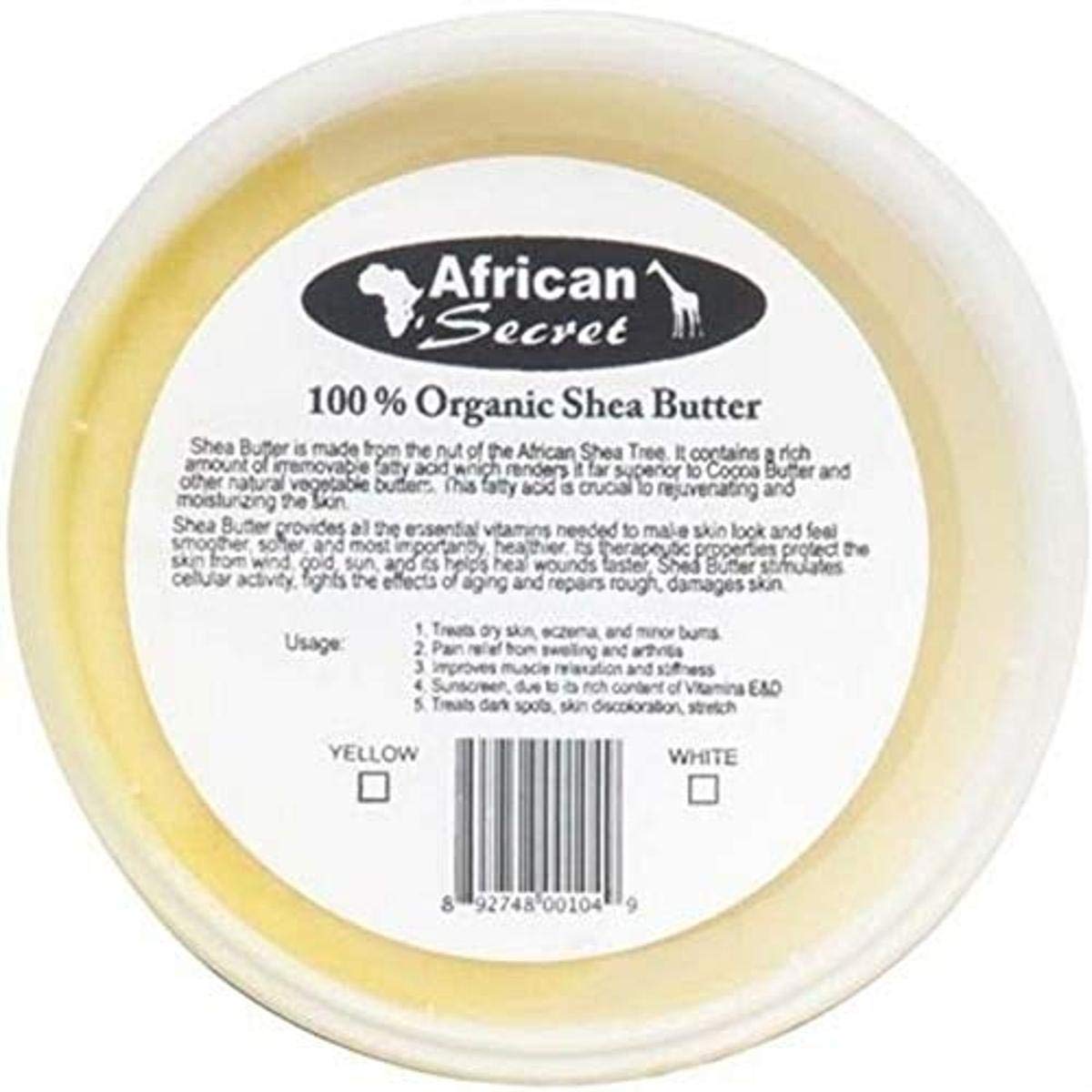 African Secret 100% Shea Butter Smooth Yellow 8 oz