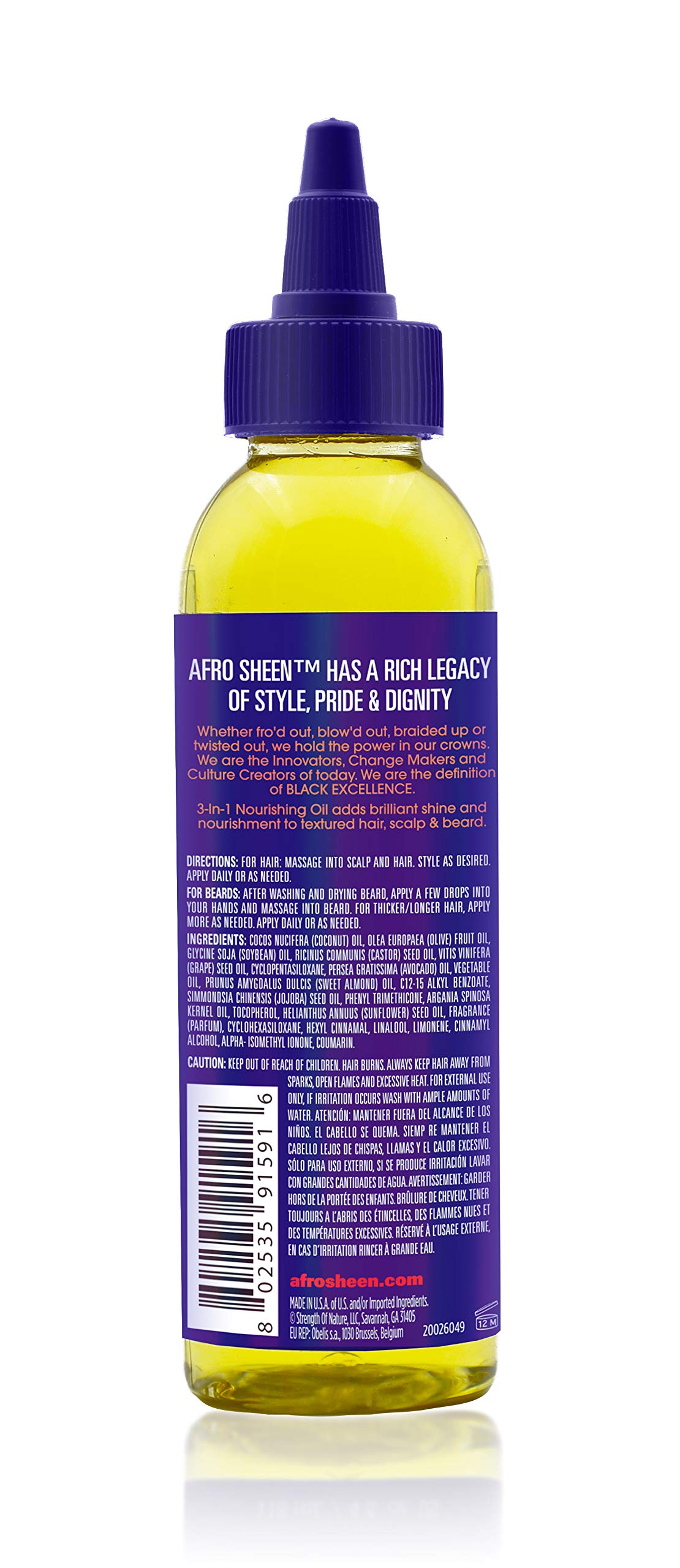 Afro Sheen 3 In 1 Nourishing Oil for Hair Scalp Beard . 4 oz