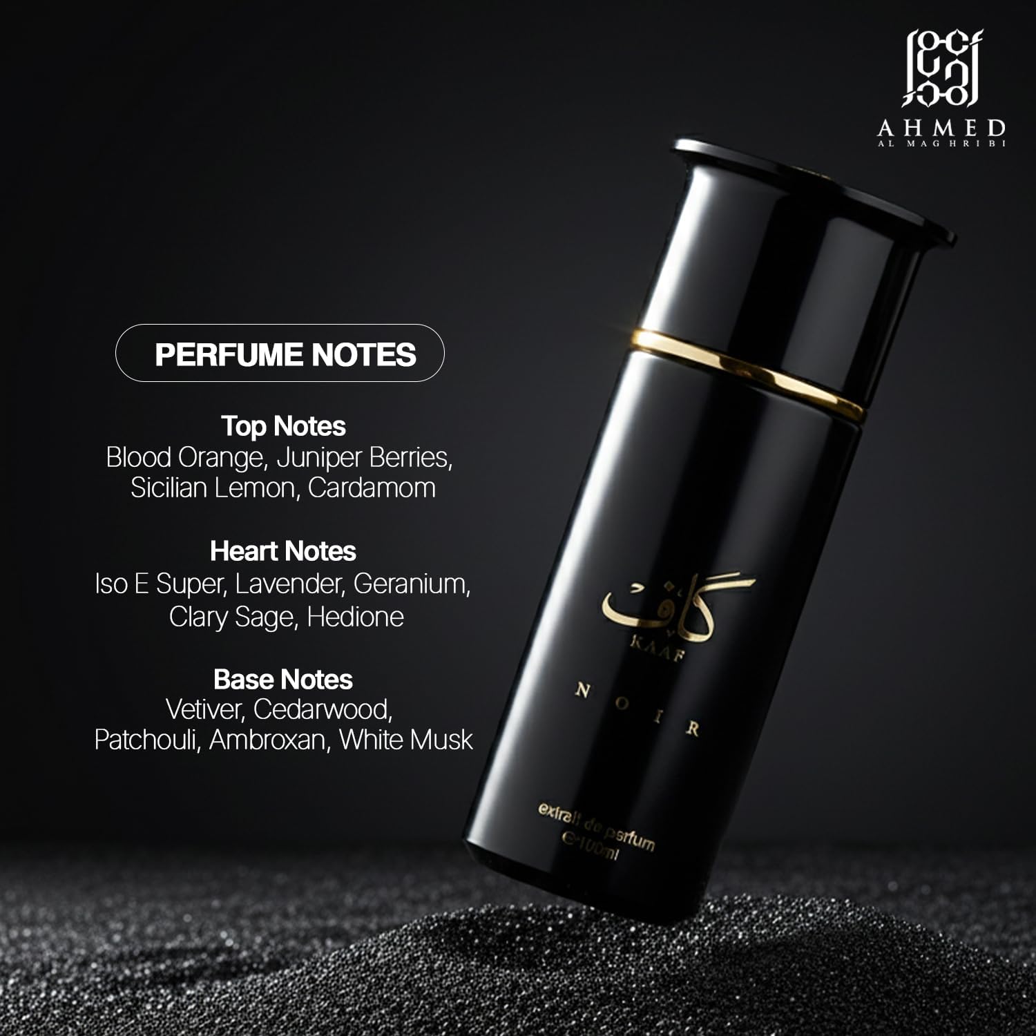 Ahmed Al Maghribi Kaaf Noir Extrait de Parfum Luxury Unisex Women | Citrus - Thumbnail 3