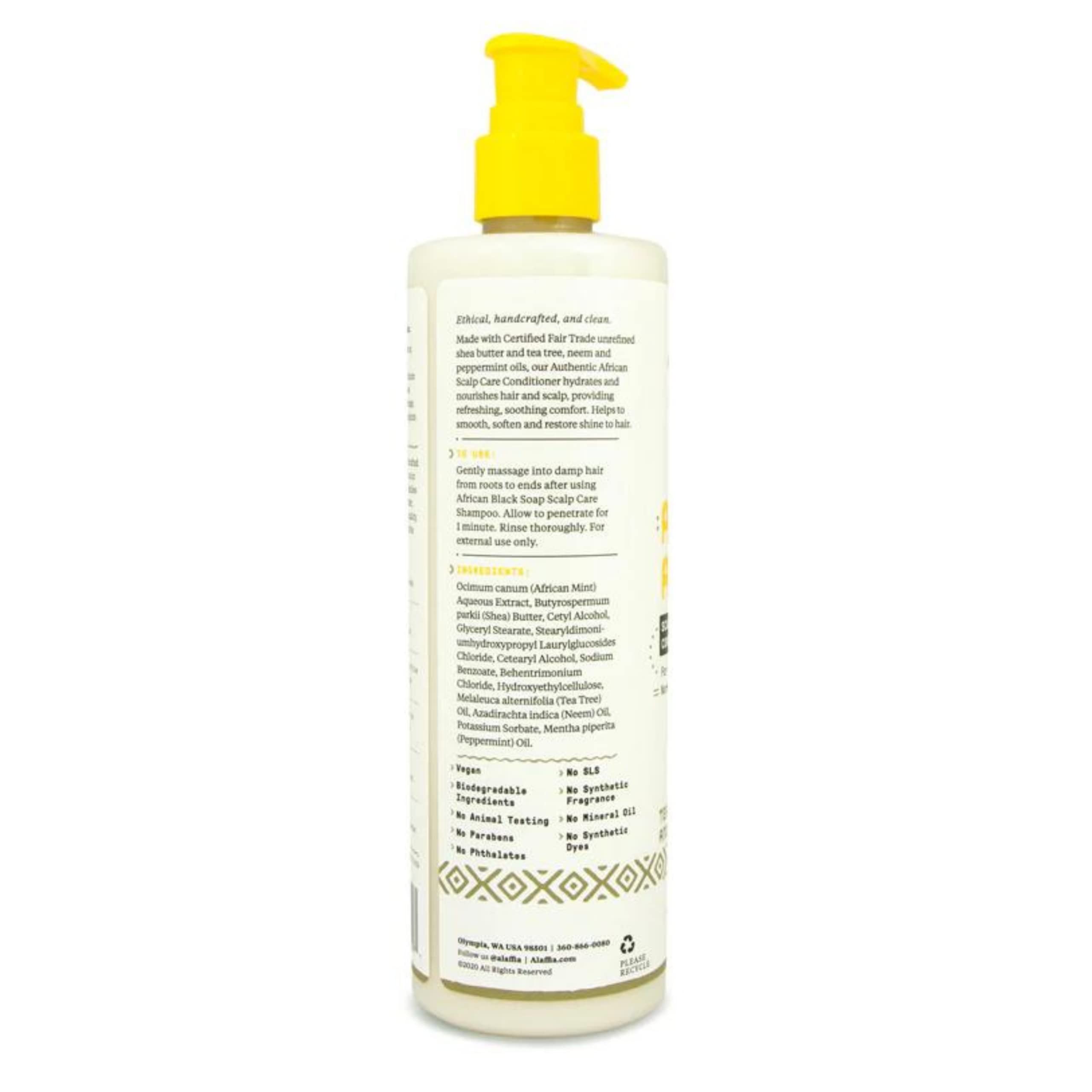 Alaffia Hair Care Authentic African Black Soap Scalp Care Conditioner Soothing