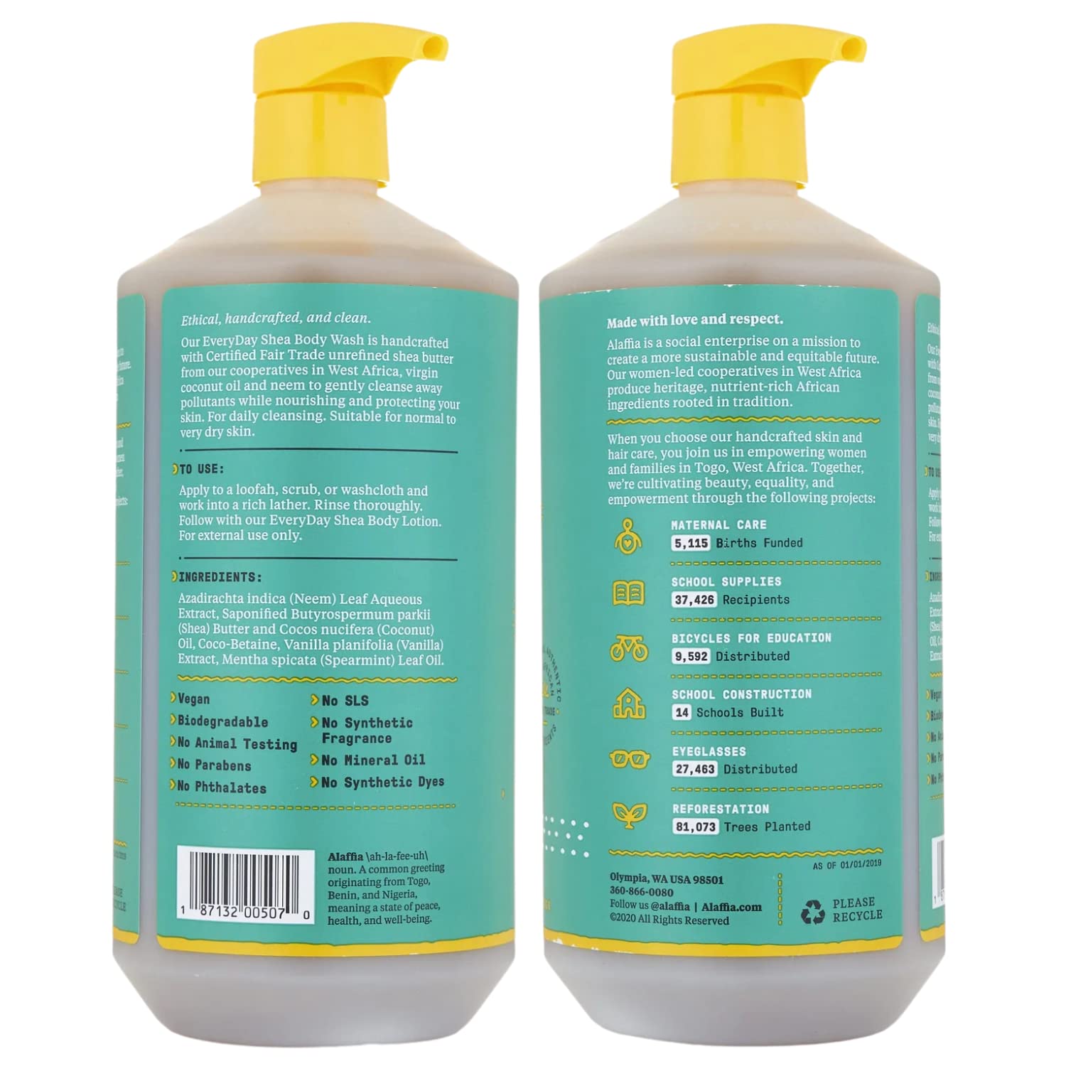 Alaffia Everyday Shea Body Wash Naturally Helps Moisturize and Cleanse Without - Thumbnail 2