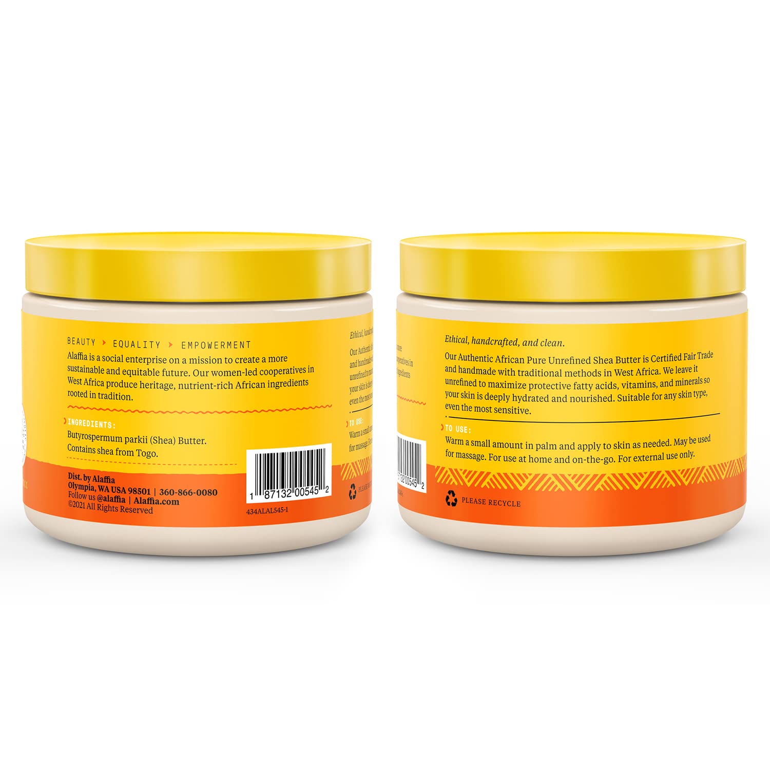 Alaffia Pure Unrefined Shea Butter Unscented 11 oz - Thumbnail 2