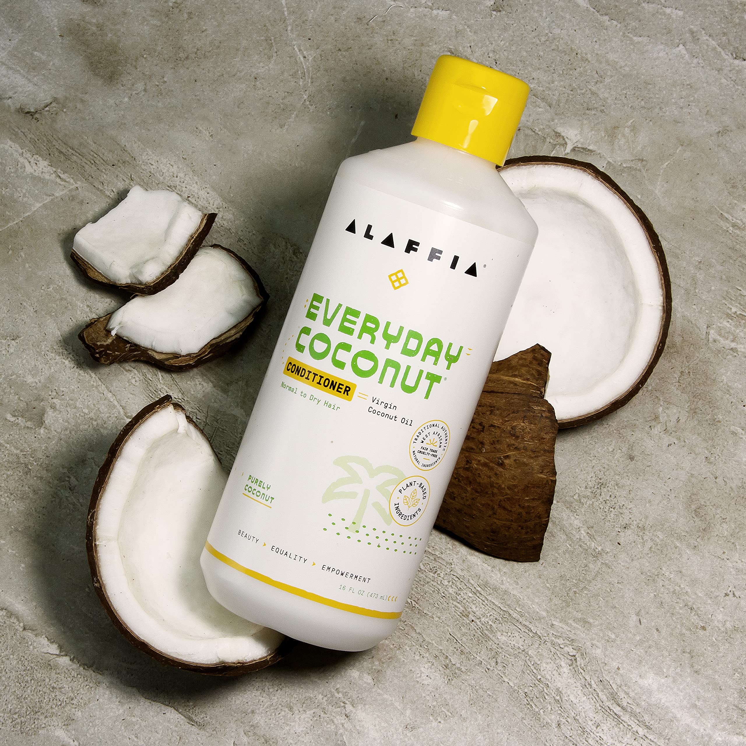 Alaffia Hair Care Everyday Coconut Conditioner Daily Moisturizer Wavy Curly