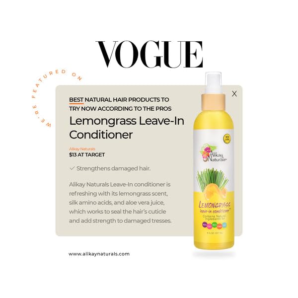 Alikay Naturals Leave In Conditioner Lemongrass 8 Fl Oz - Thumbnail 2