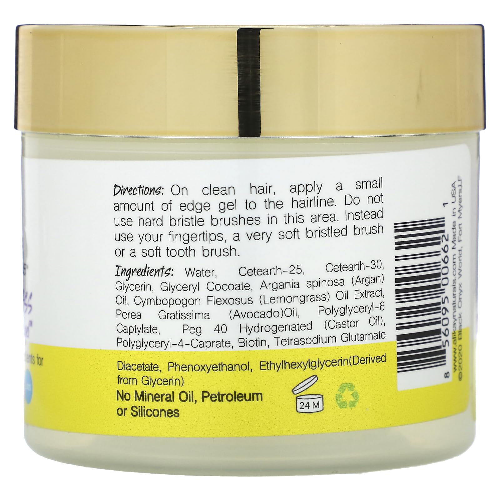 Alikay Naturals Lemongrass Stay Lay Edge Gel 4 oz - Thumbnail 2