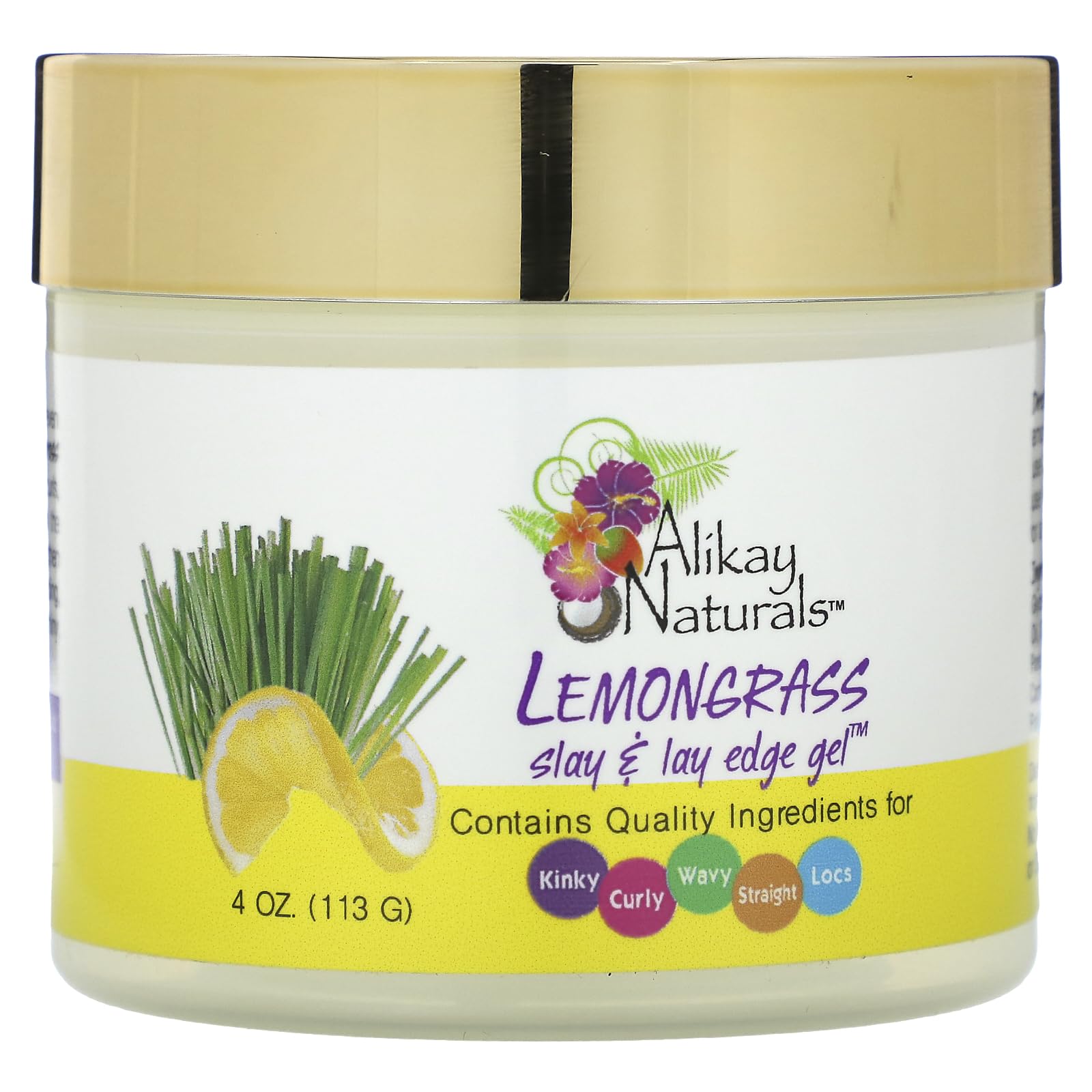 Alikay Naturals Lemongrass Stay Lay Edge Gel 4 oz