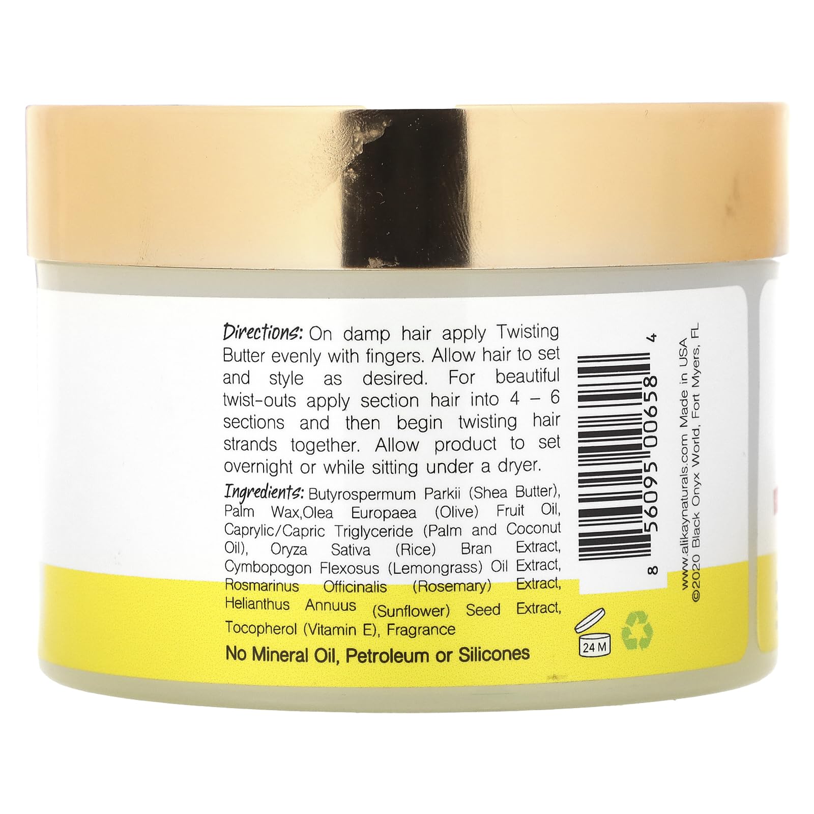 Alikay Naturals Lemongrass Super Twisting Butter 8 oz - Thumbnail 2