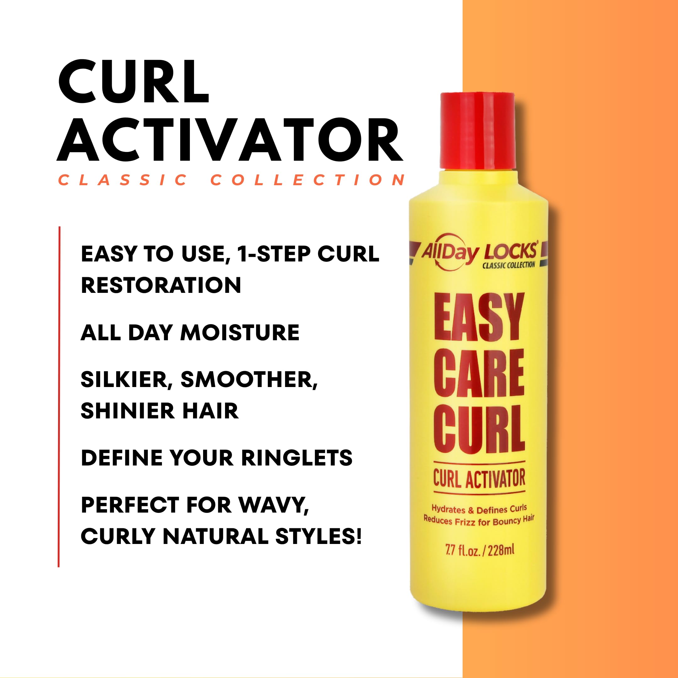 Allday Locks Classic Easy Care Curl Activator Activator Product for Curly Hair