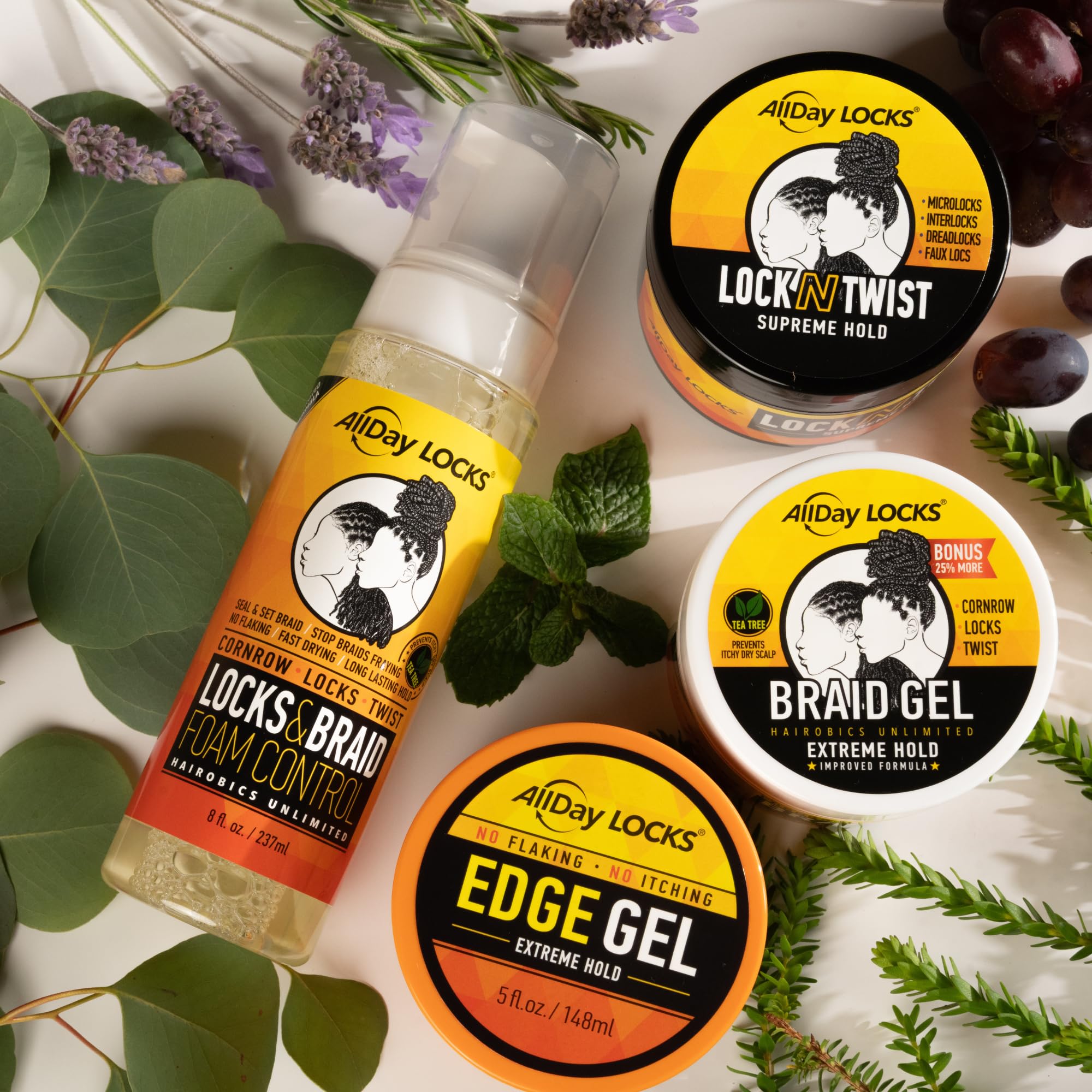 Allday Locks Braid Gel | Extreme Hold High Shine | Frizz Flake Free Edge - Thumbnail 3