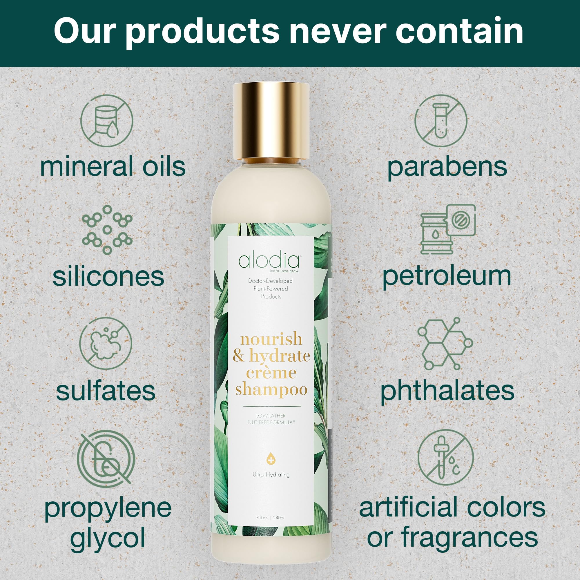 Alodia Nourish Hydrate Creme' Shampoo Low Lather Nut Free Clarifying Shampoo - Thumbnail 2