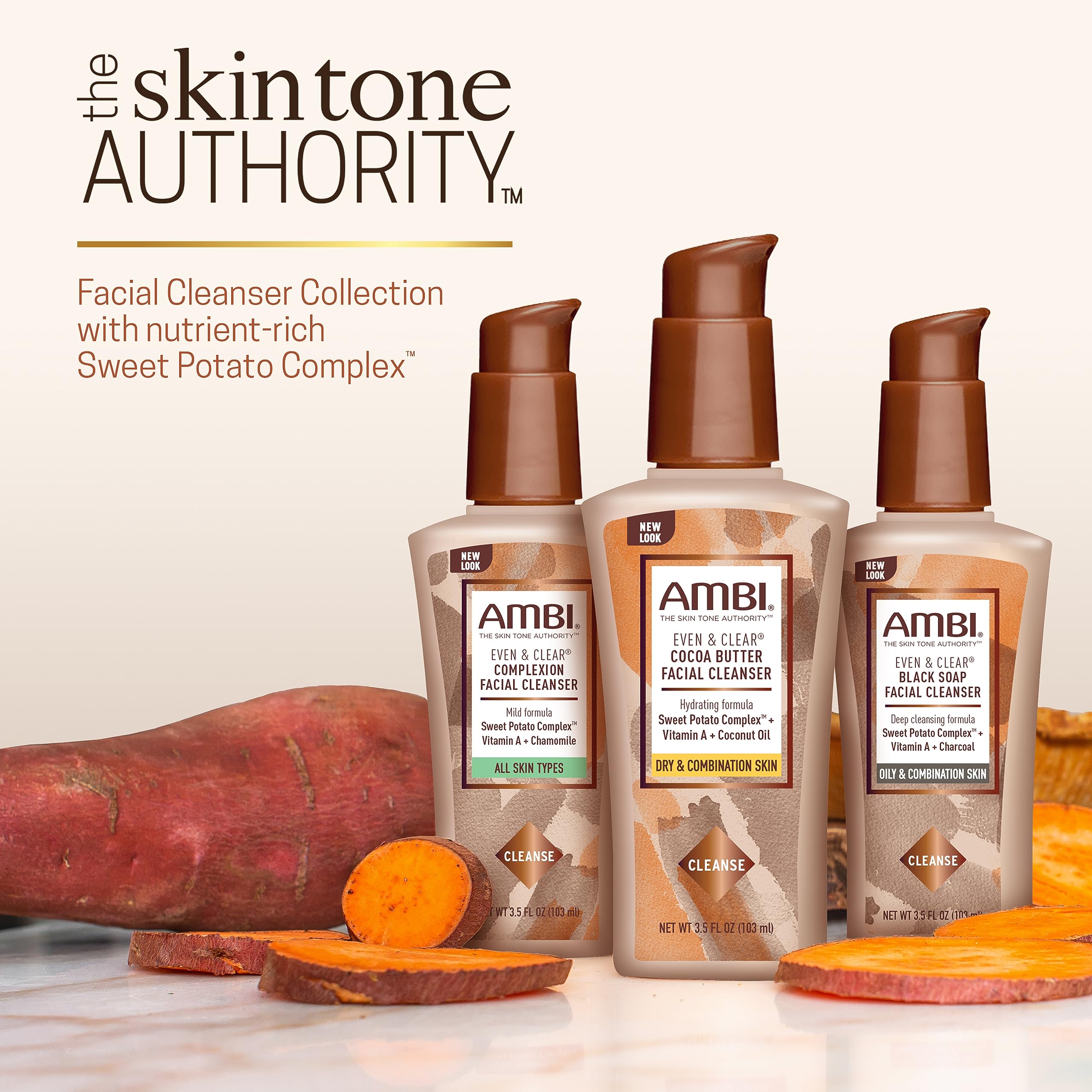 Ambi Even Clear Complexion Facial Cleanser Women All Skin Types Sweet Potato - Thumbnail 2