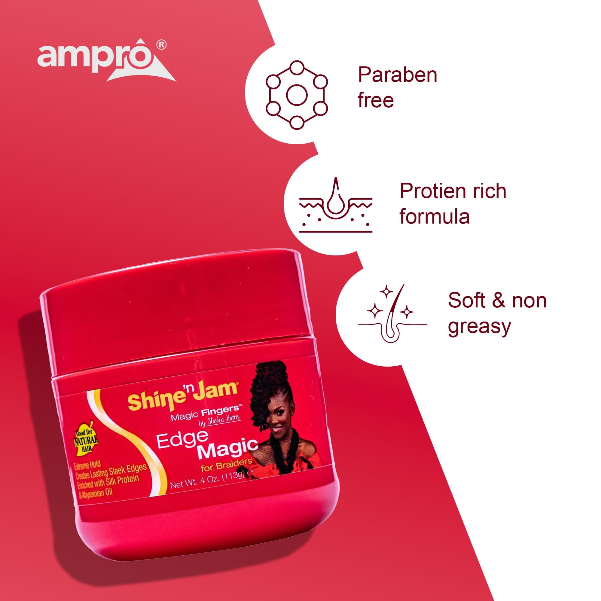 Ampro Shine N Jam Magic Fingers Edge Control Provides Firm Hold With Non Greasy