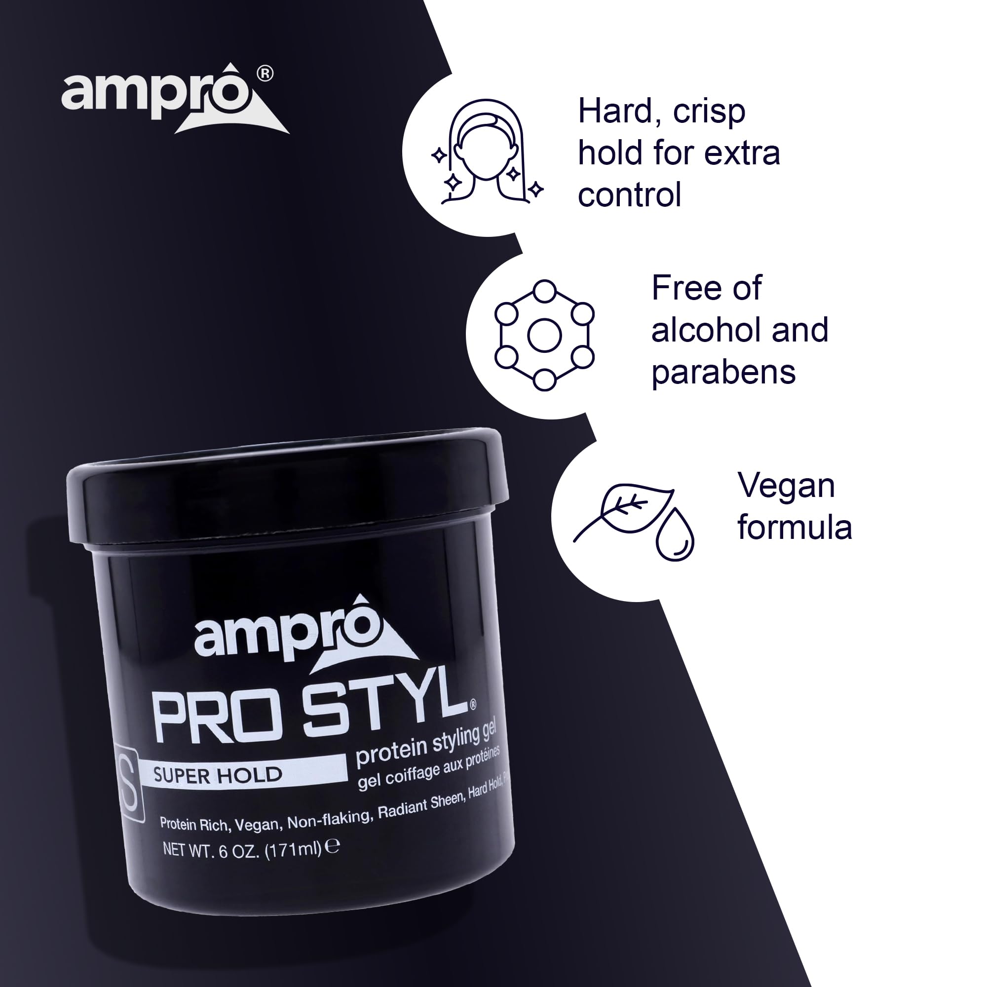 Ampro Pro Styl Styling Gel Protects and Strengthens Your Strands Non Flaking