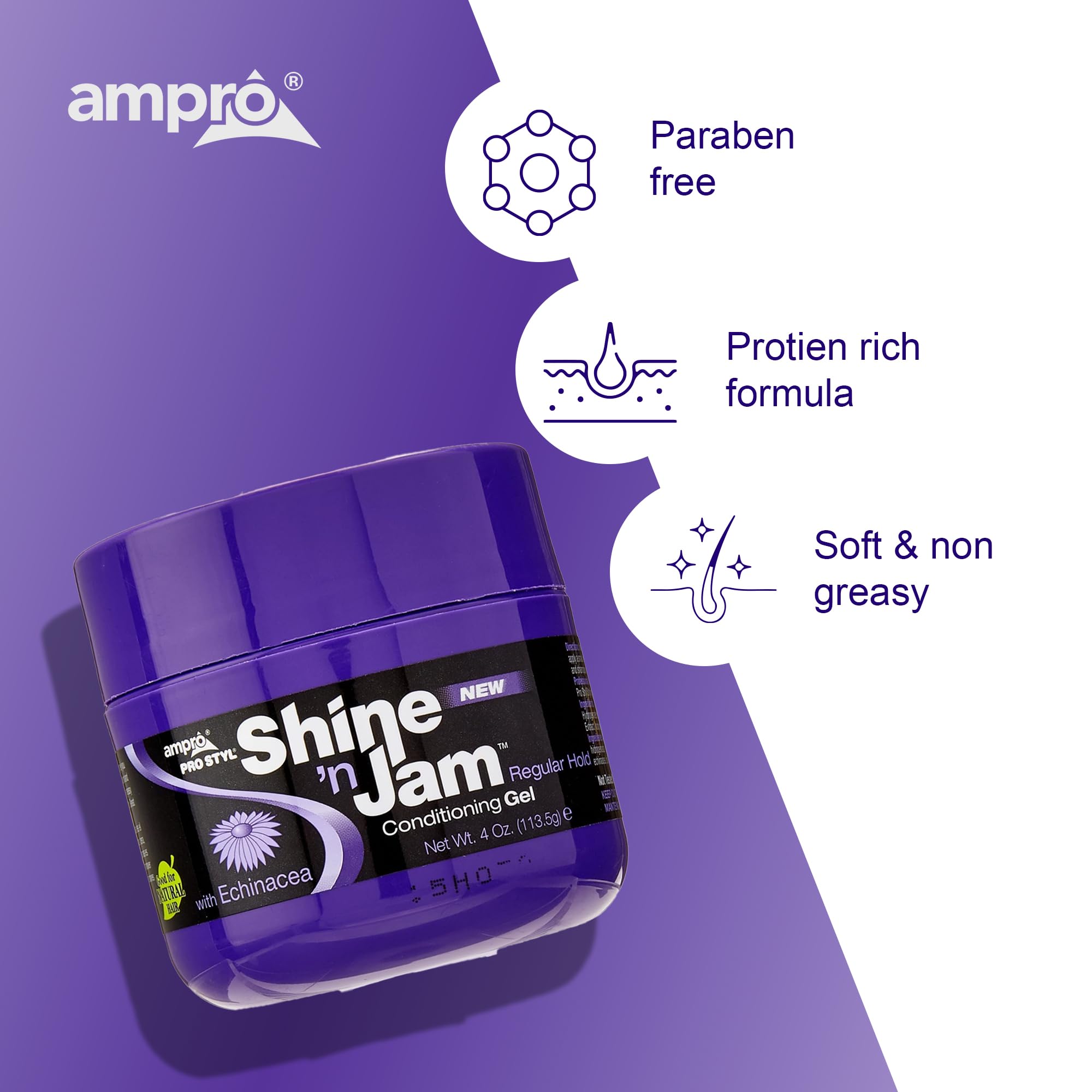 Shine N Jam Gel Regular Hold By Ampro Gel For Women 8 oz