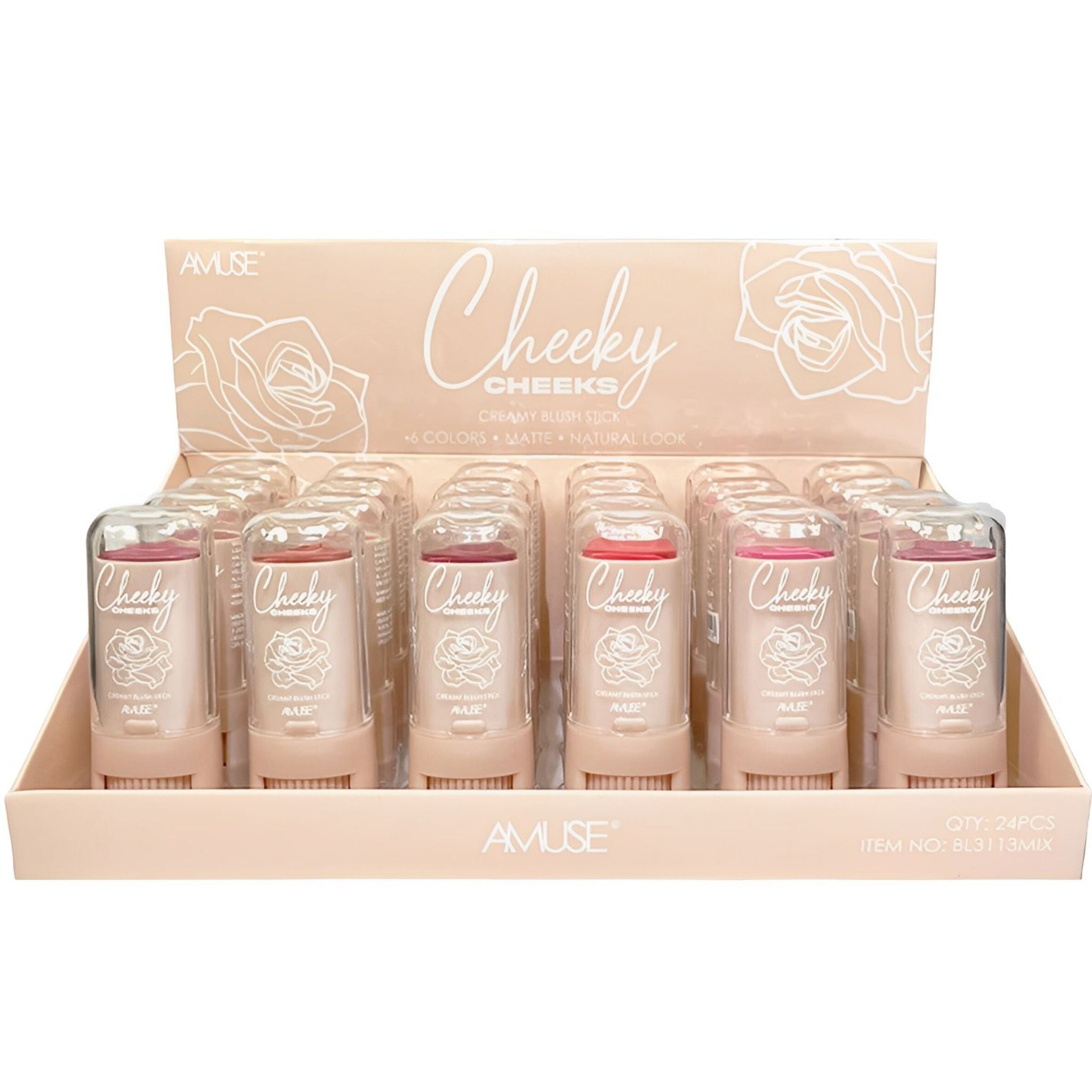 (24-pack) Amuse Cheeky Cheeks Blush Stick