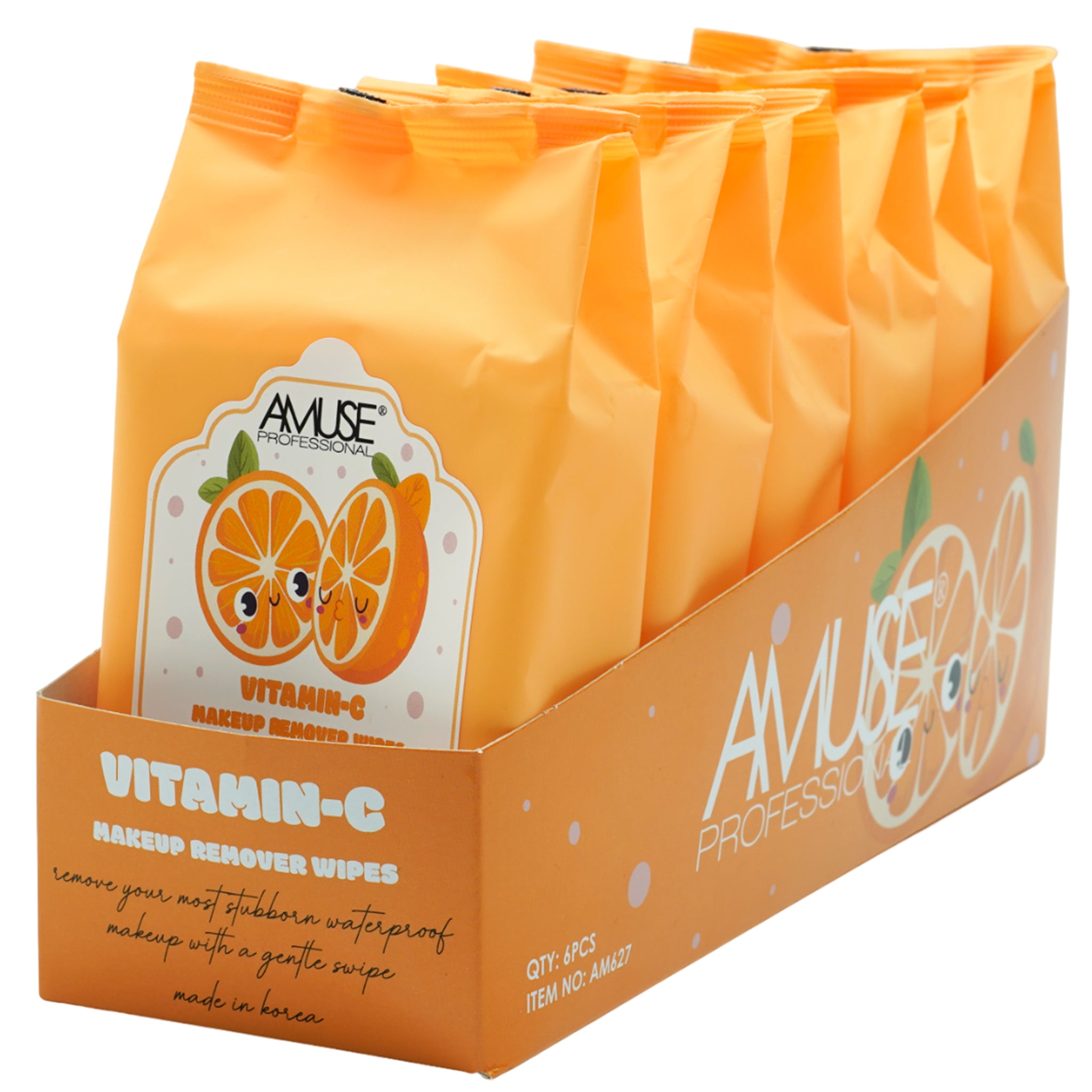 (6-pack) Amuse Makeup Remover Wipes Vitamin C