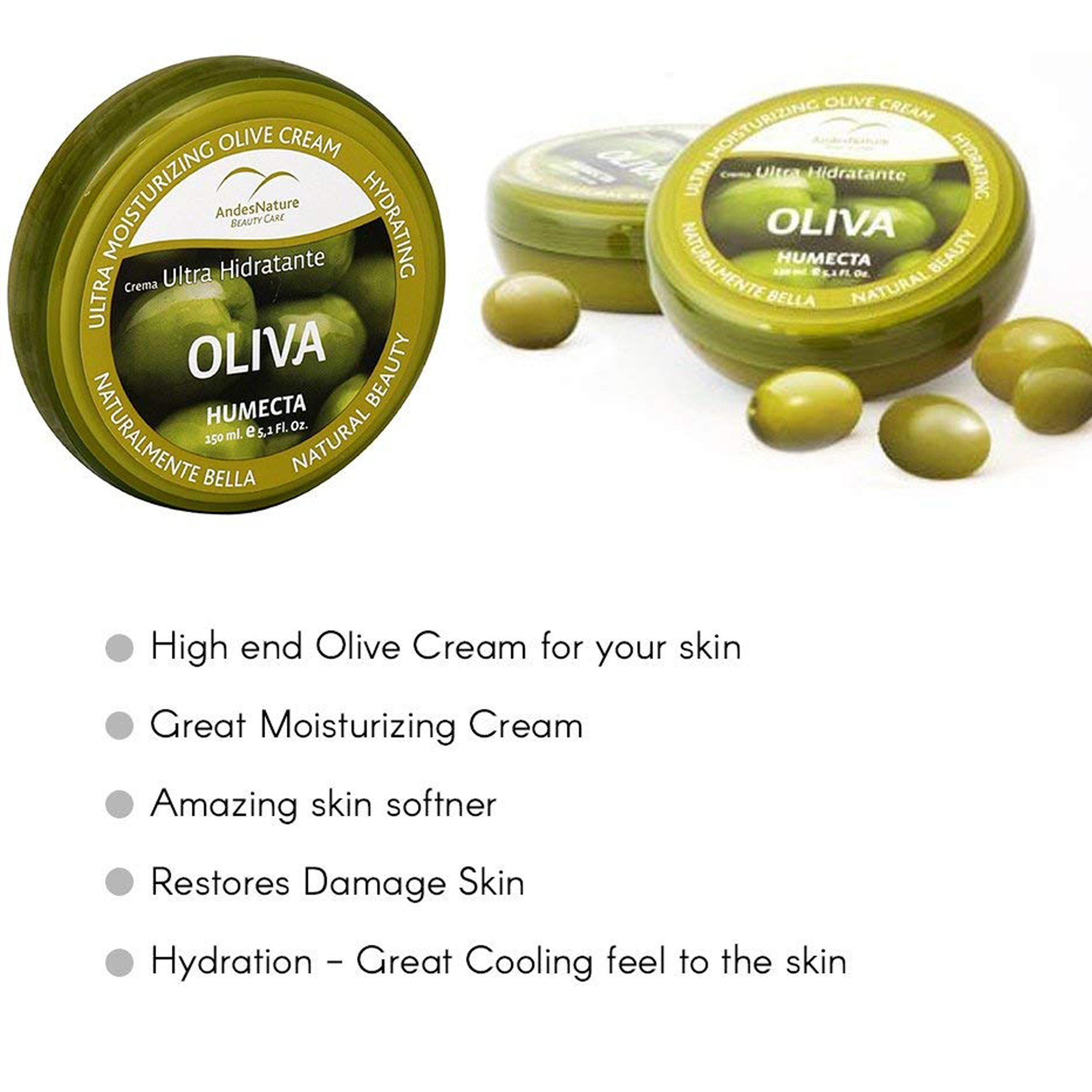 Andes Nature Ultra Moisturizing Olive Cream 5.12 oz - Thumbnail 3