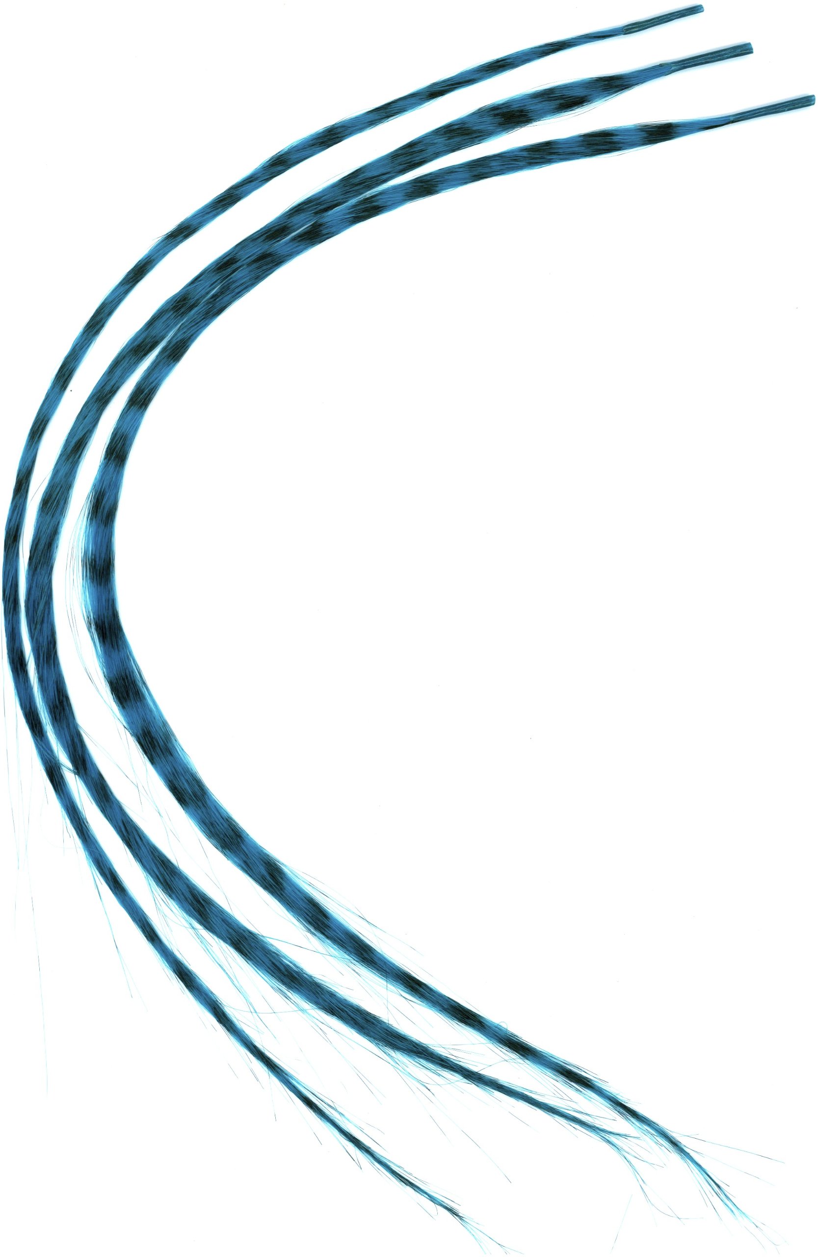 3 Turquoise Synthetic Hair Faux Feather Hair Extensions With Bonded Tips