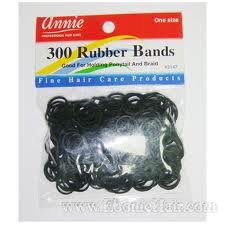 Annie Rubber Bands Asst Size 300ct Black