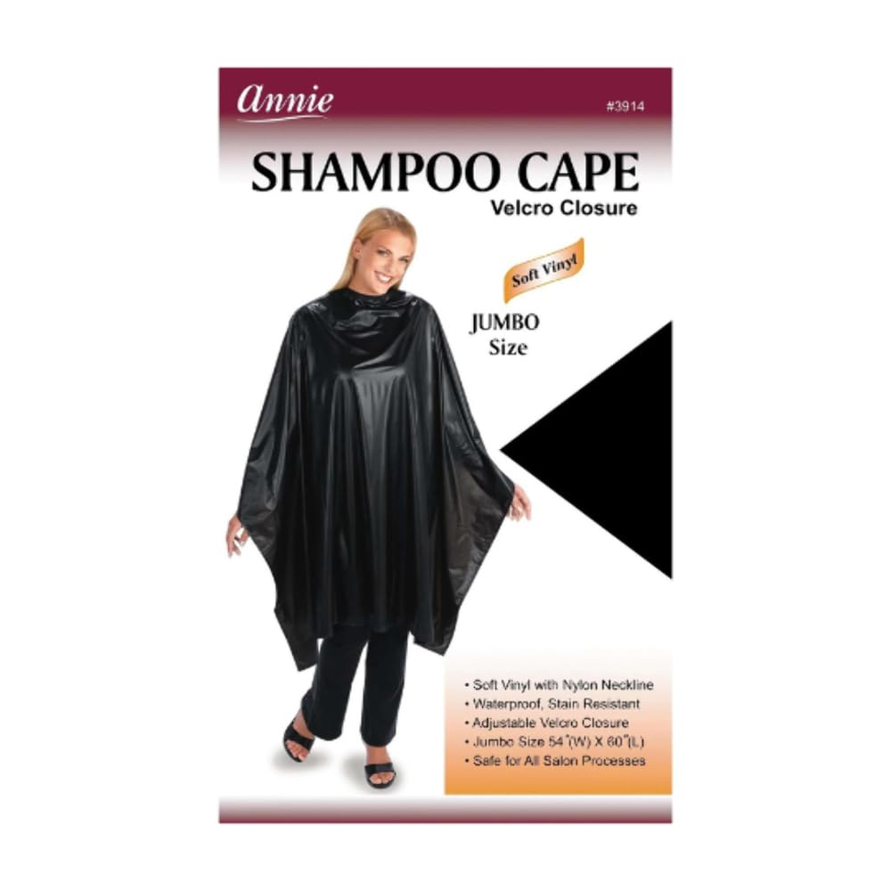 Annie Shampoo Cape 45" X 54" Black - Thumbnail 2