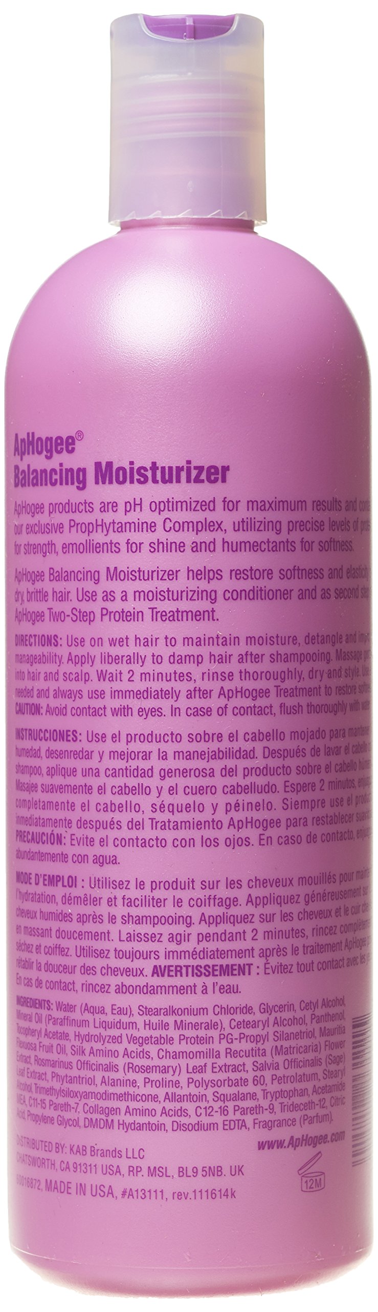 Aphogee Balancing Moisturizer 16 oz - Thumbnail 2