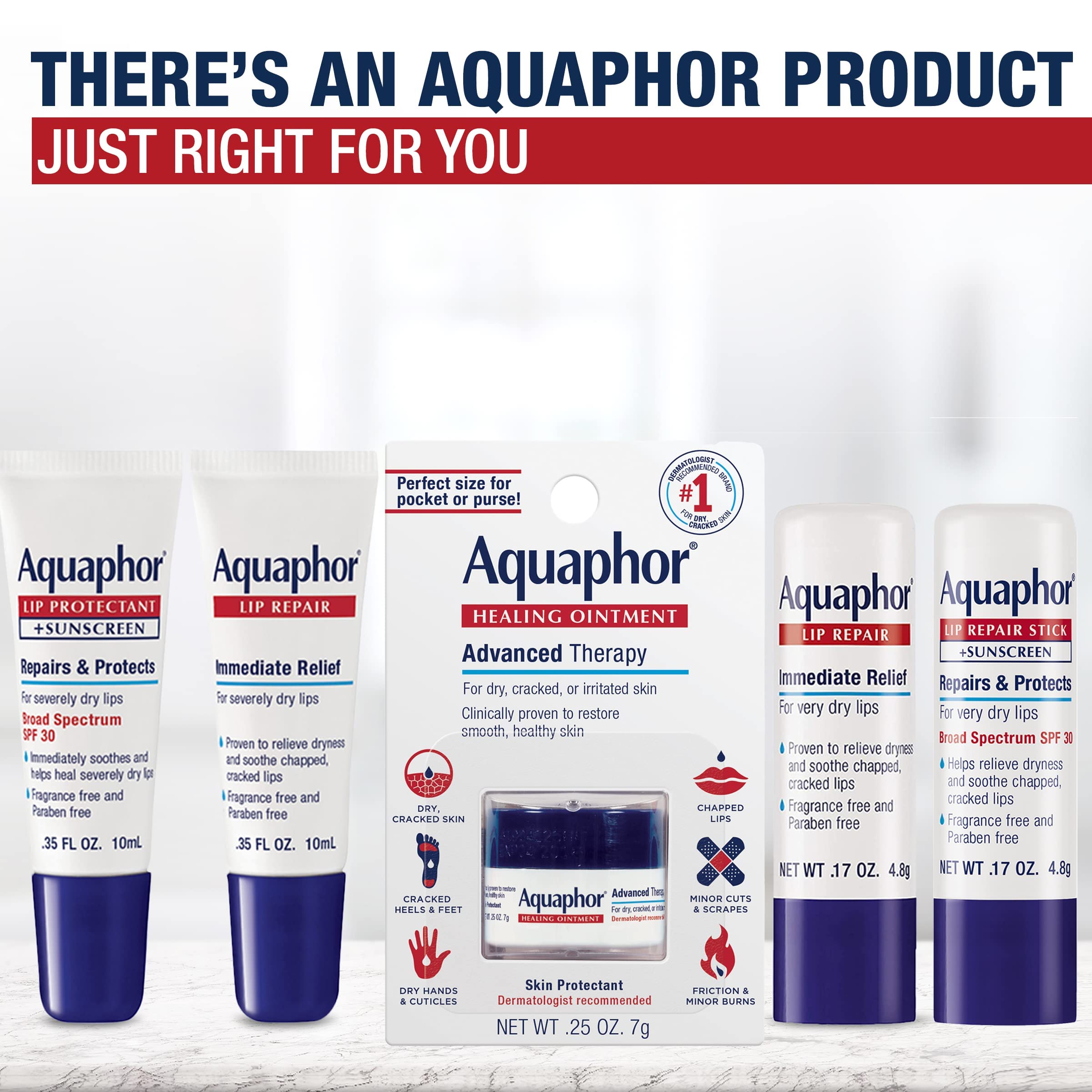 Aquaphor Lip Repair Ointment Long Lasting Moisture To Soothe Dry Chapped Lips - Thumbnail 3