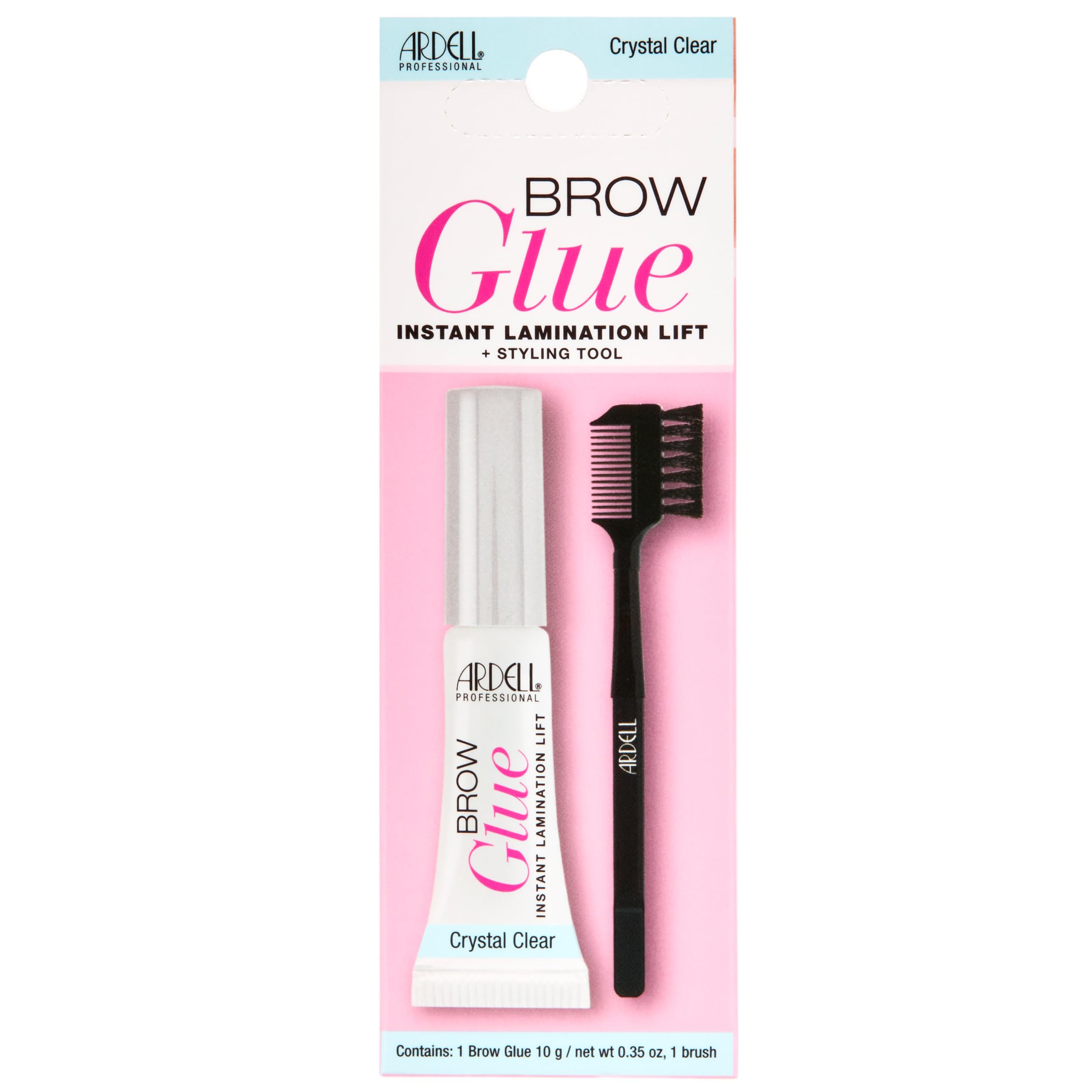 Ardell Brow Glue Crystal Clear Instant Lamination Brow Gel With Styling Brush