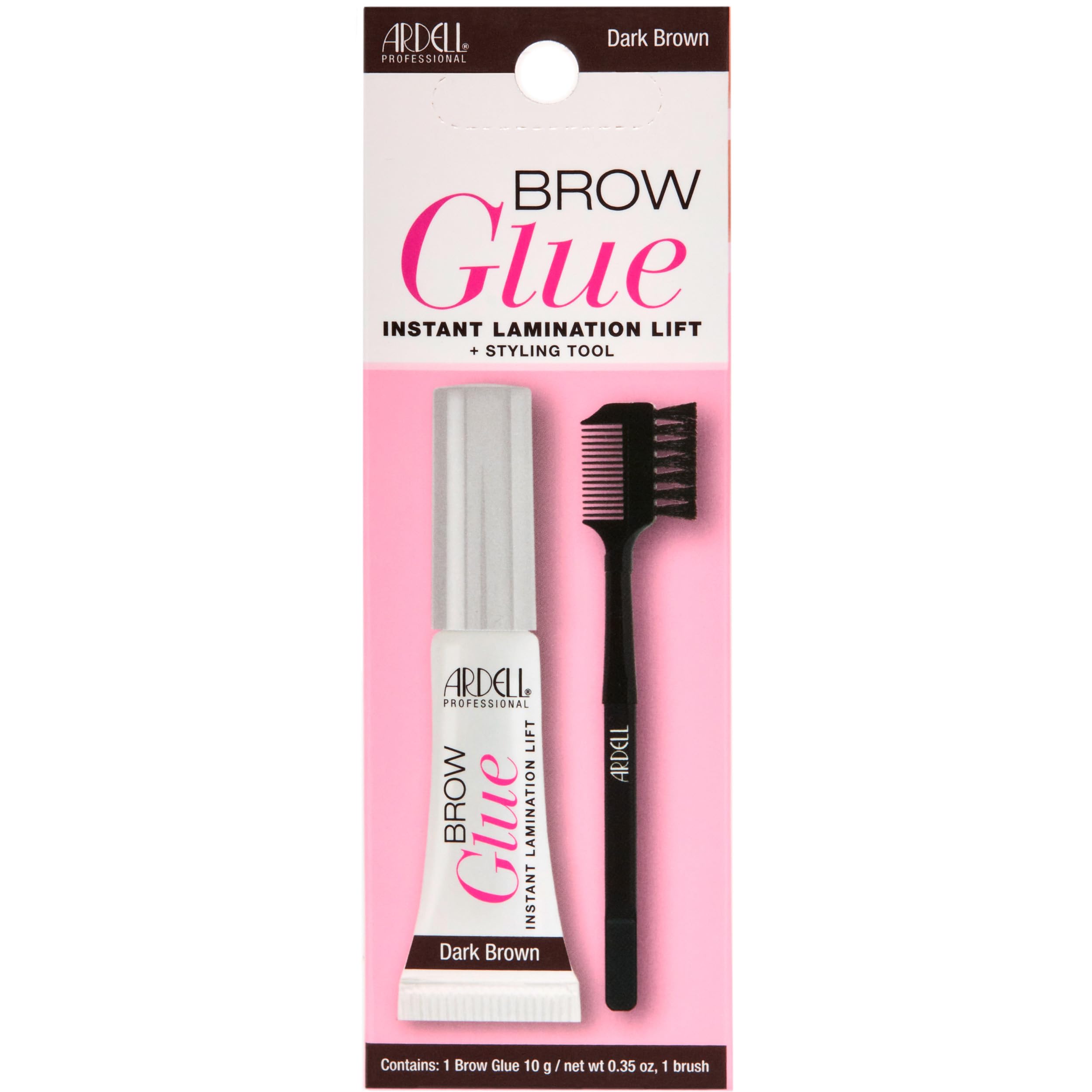 Ardell Brow Glue Dark Brown With Styling Brush Tinted Eyebrow Gel for