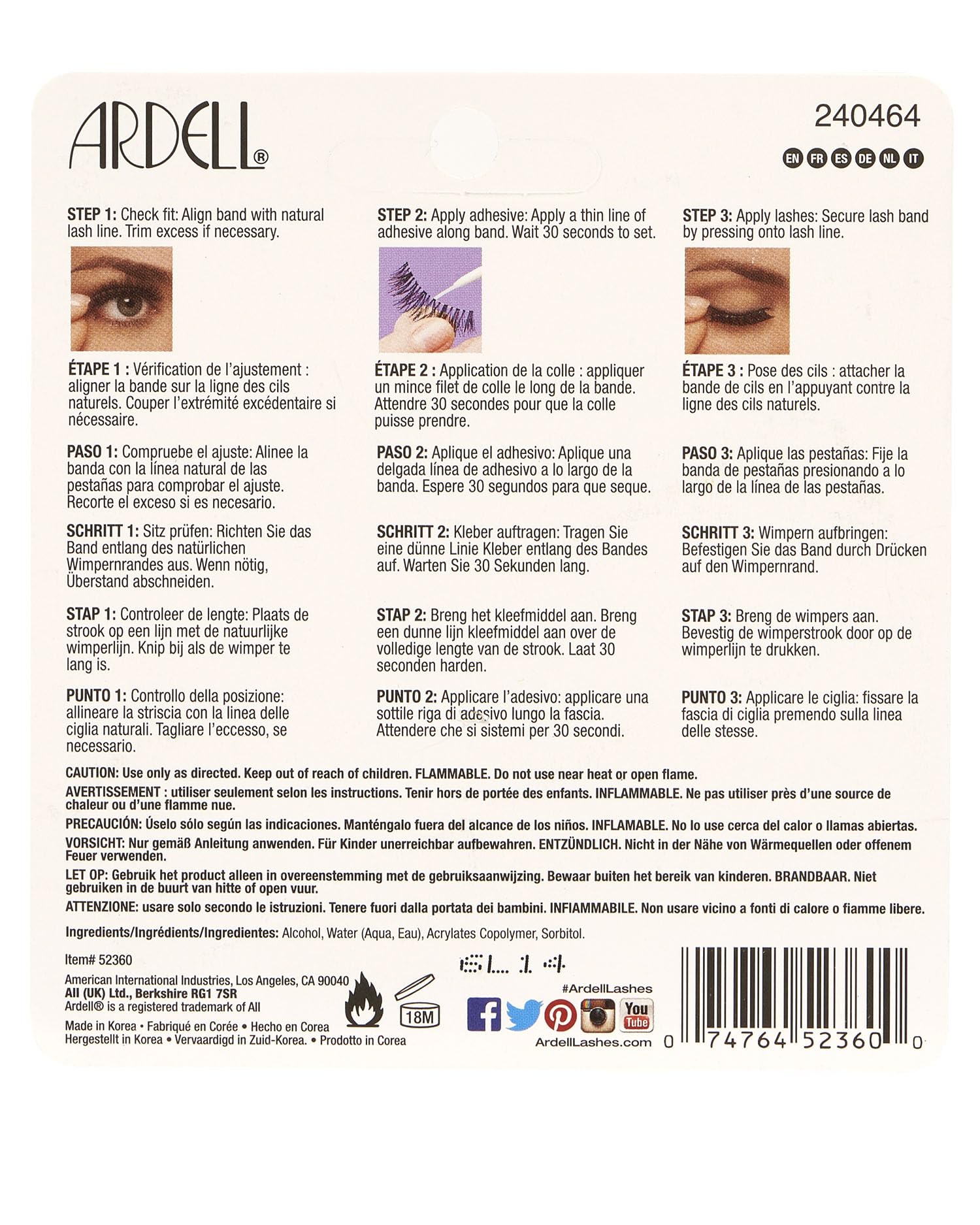 Ardell Brush On Strip Lash Adhesive Clear Lash Glue for Strip Lashes Quick