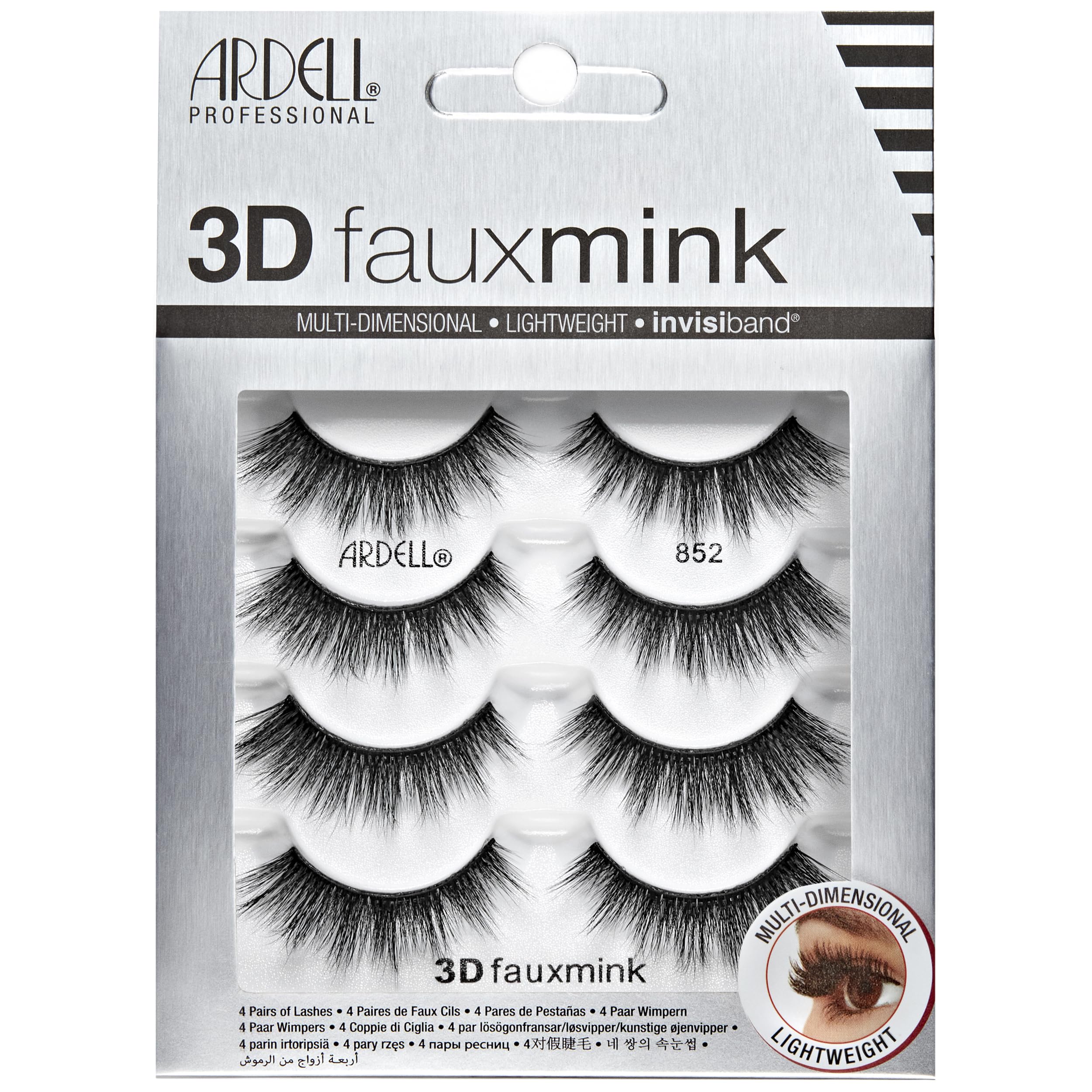 Ardell 3d Faux Mink Lashes False Eyelashes 852 Fluffy Volume Strip Wispy Lashes