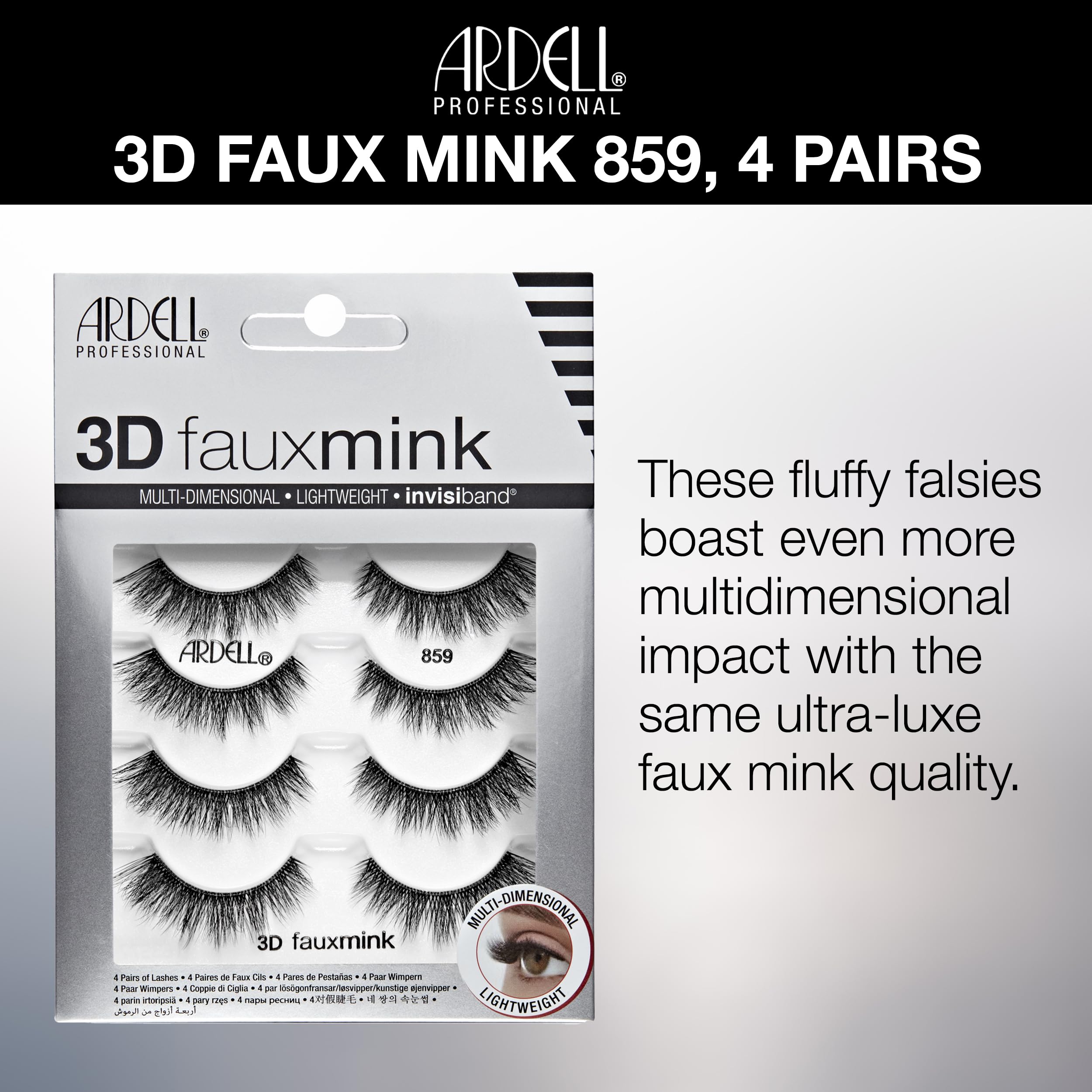 Ardell 3d Faux Mink Lashes Lightweight Invisiband Natural Lashes Faux Mink Demi - Thumbnail 3