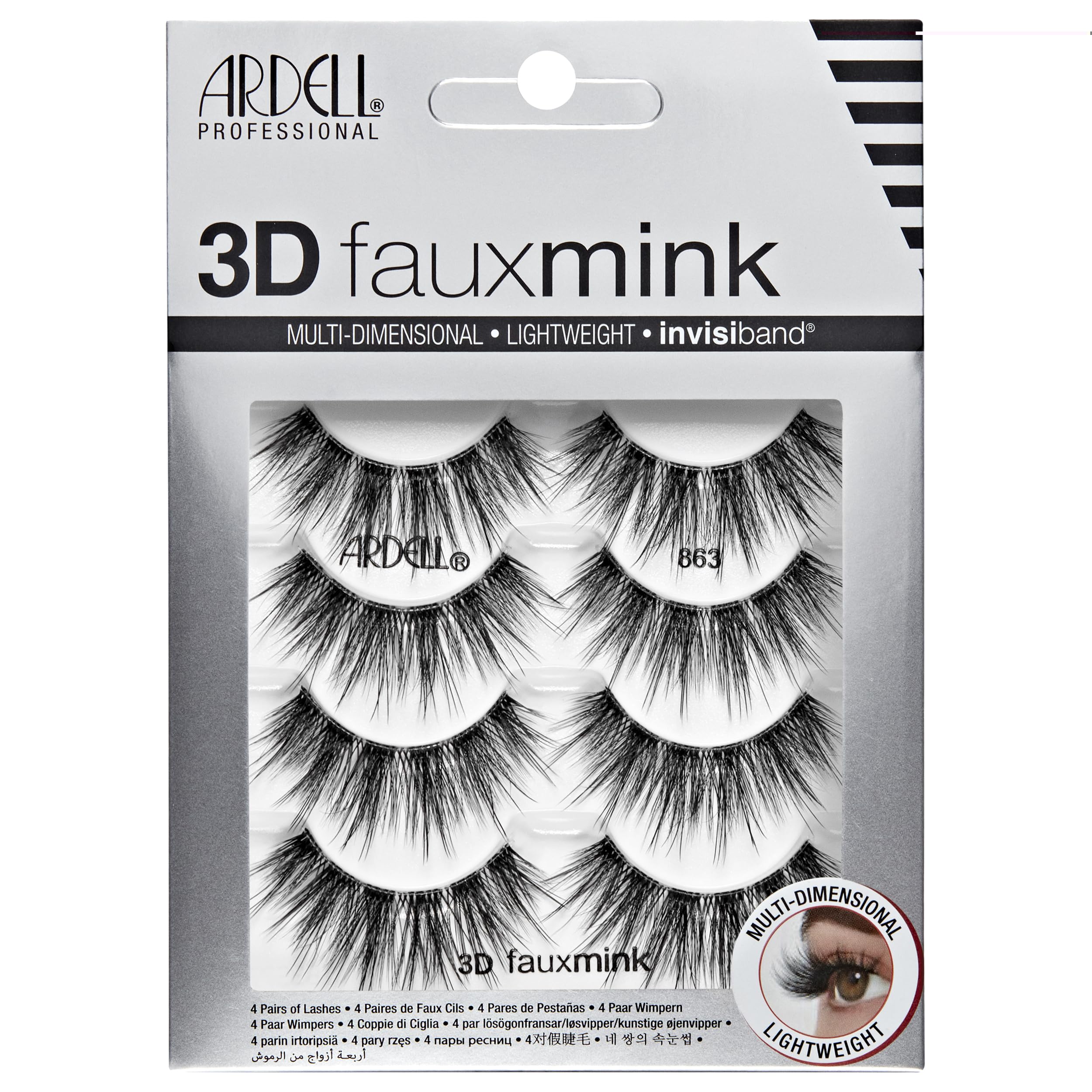 Ardell 3d Faux Mink Lashes 863 Multi Dimensional False Eyelashes Natural Look
