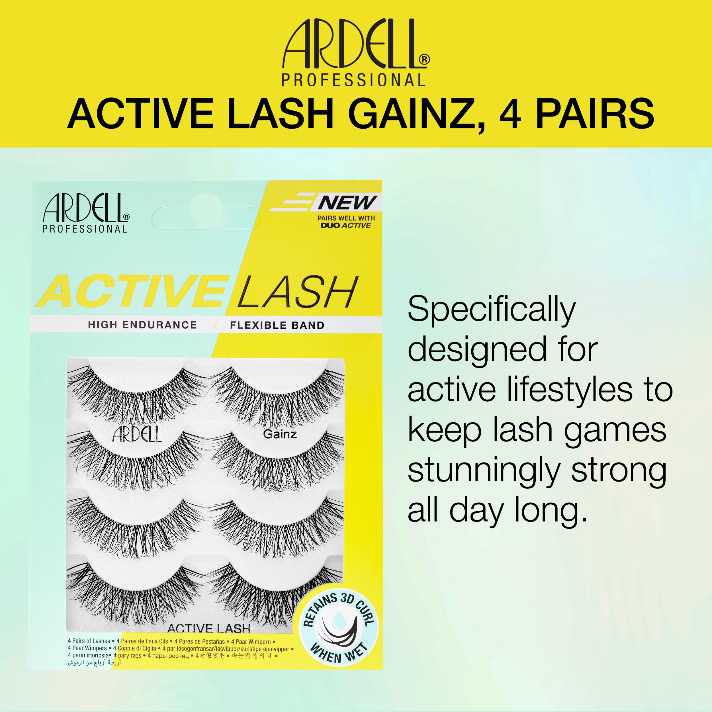 Ardell Active Gainz Lashes Sweat Proof Long Lasting Wispy Lashes Comfortable - Thumbnail 3