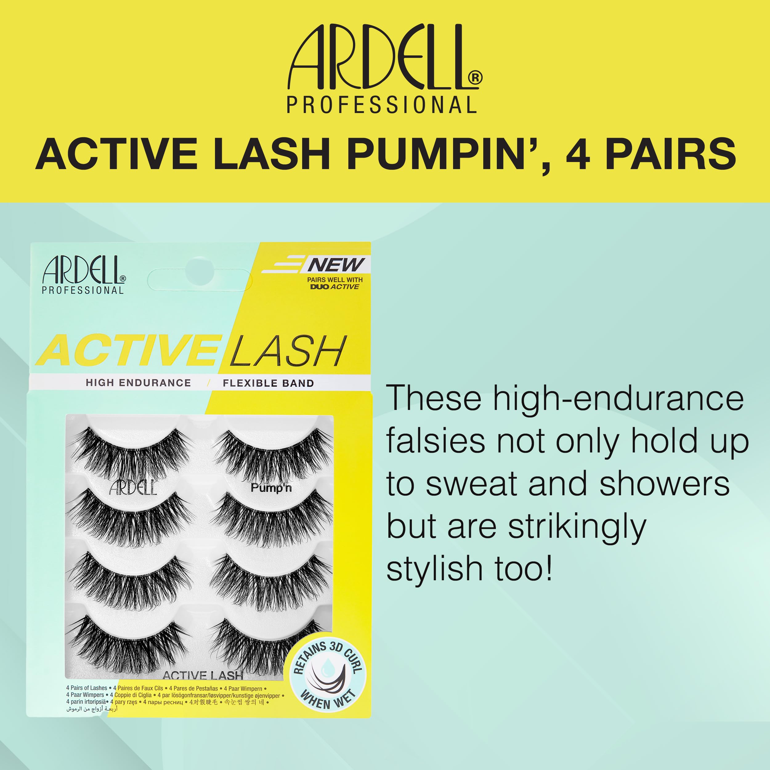 Ardell Active Lash Pump’n False Eyelashes Sweat Proof Strip Lashes Water - Thumbnail 3