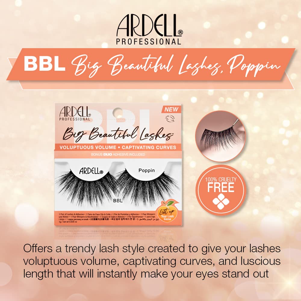 Ardell Bbl Big Beautiful Lashes 971 Poppin With Duo Clear Adhesive 1 Pack - Thumbnail 3